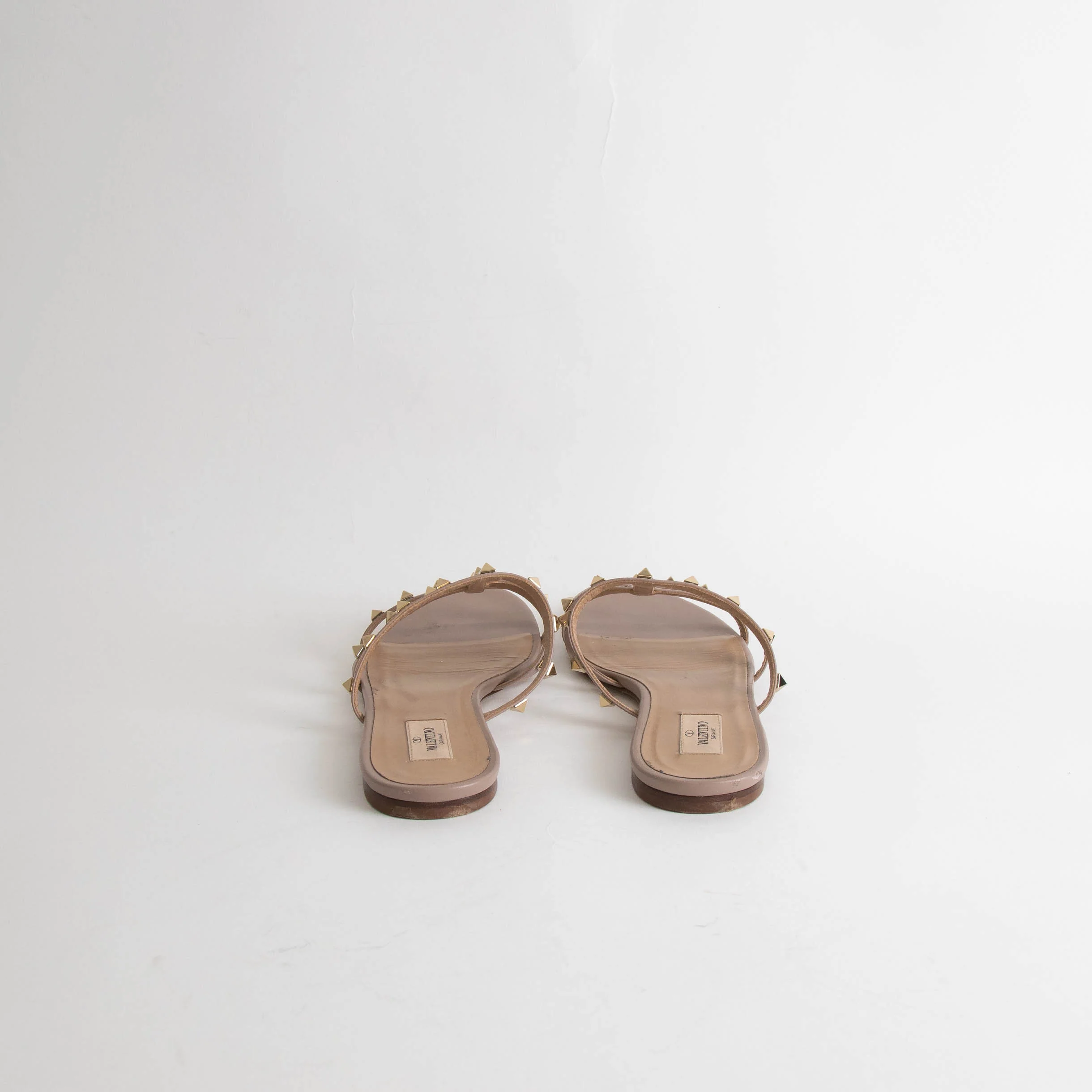 Valentino Garavani Nude Rockstud Flat Sandals - Image 6