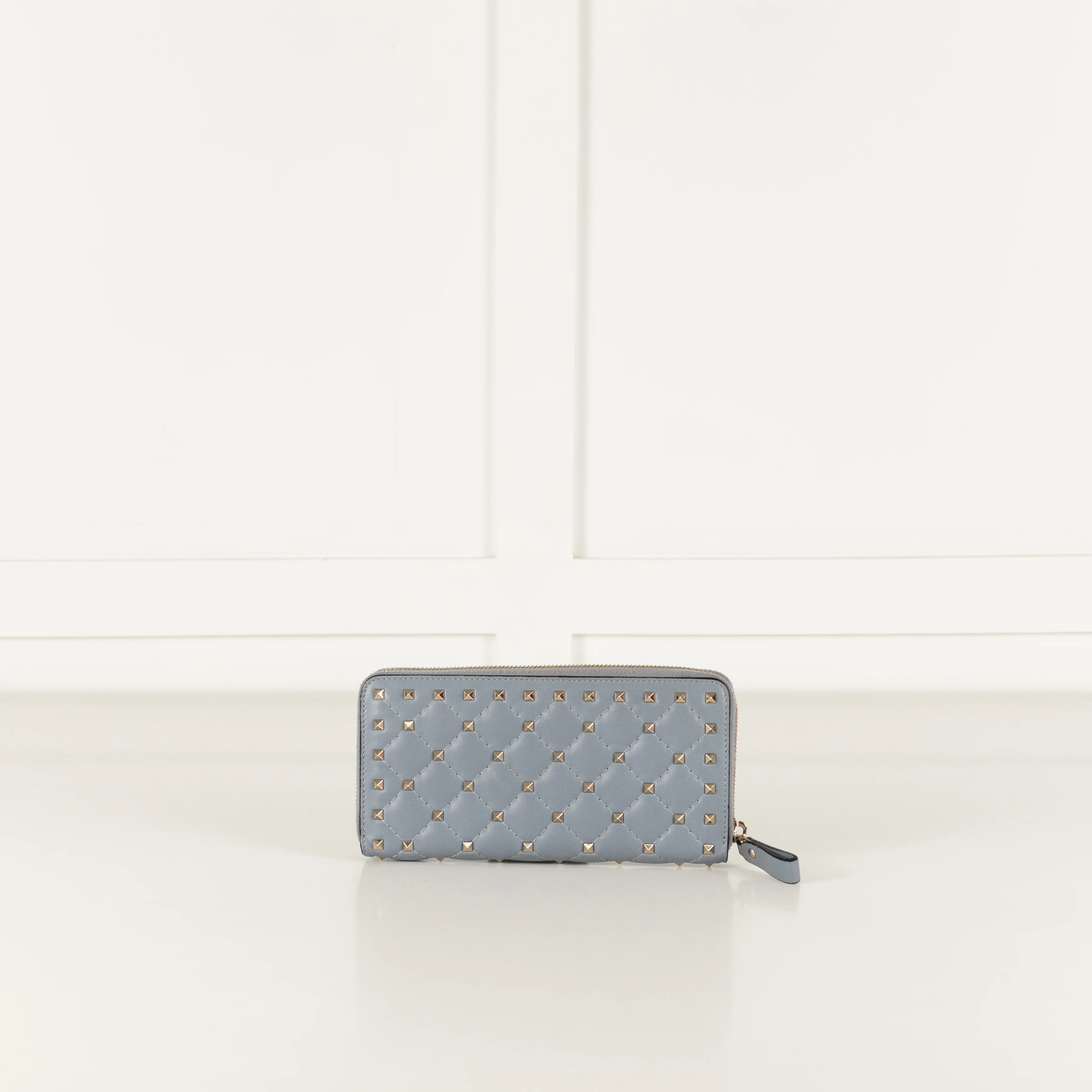 Valentino Pale Blue Rockstud Continental Wallet - Image 3