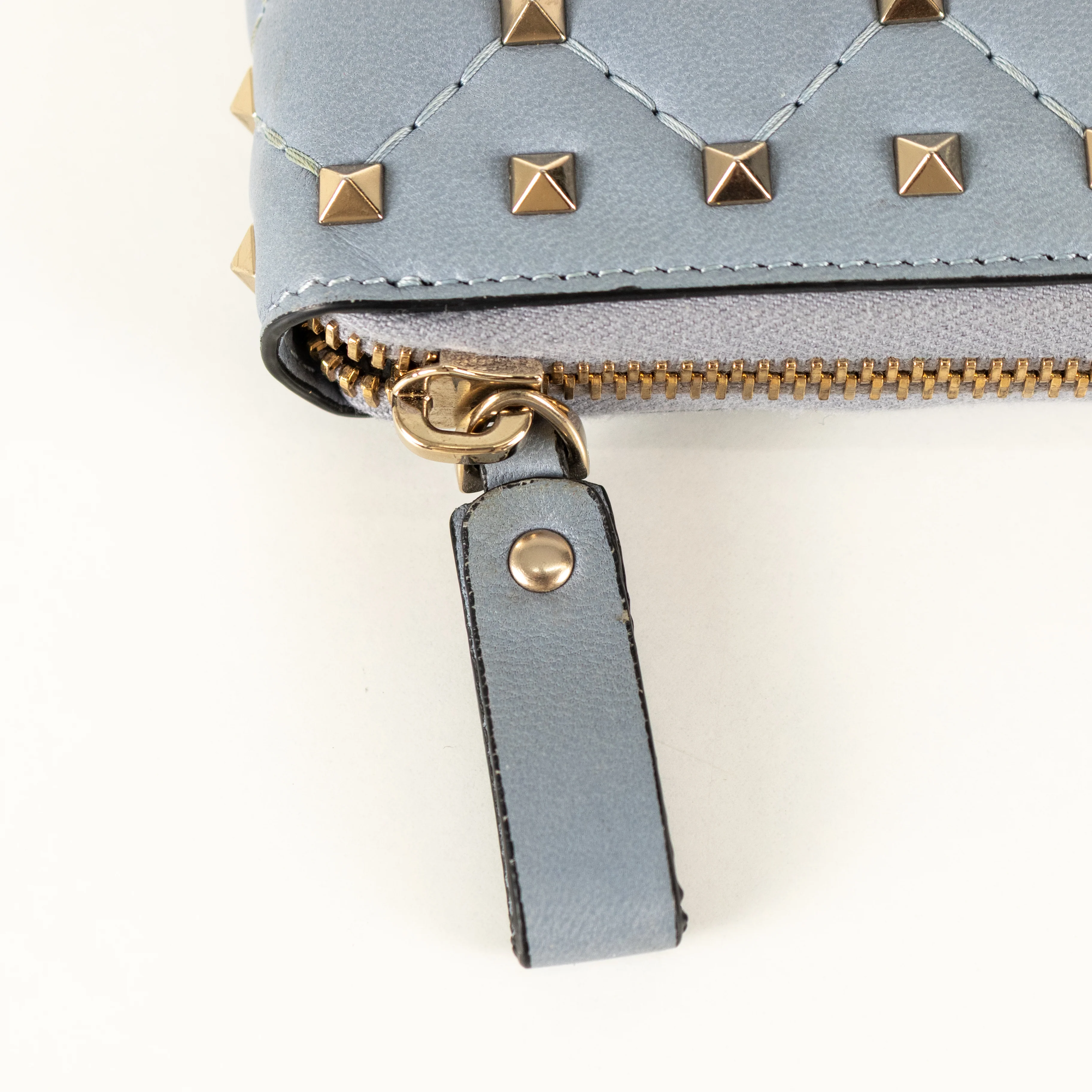 Valentino Pale Blue Rockstud Continental Wallet - Image 5