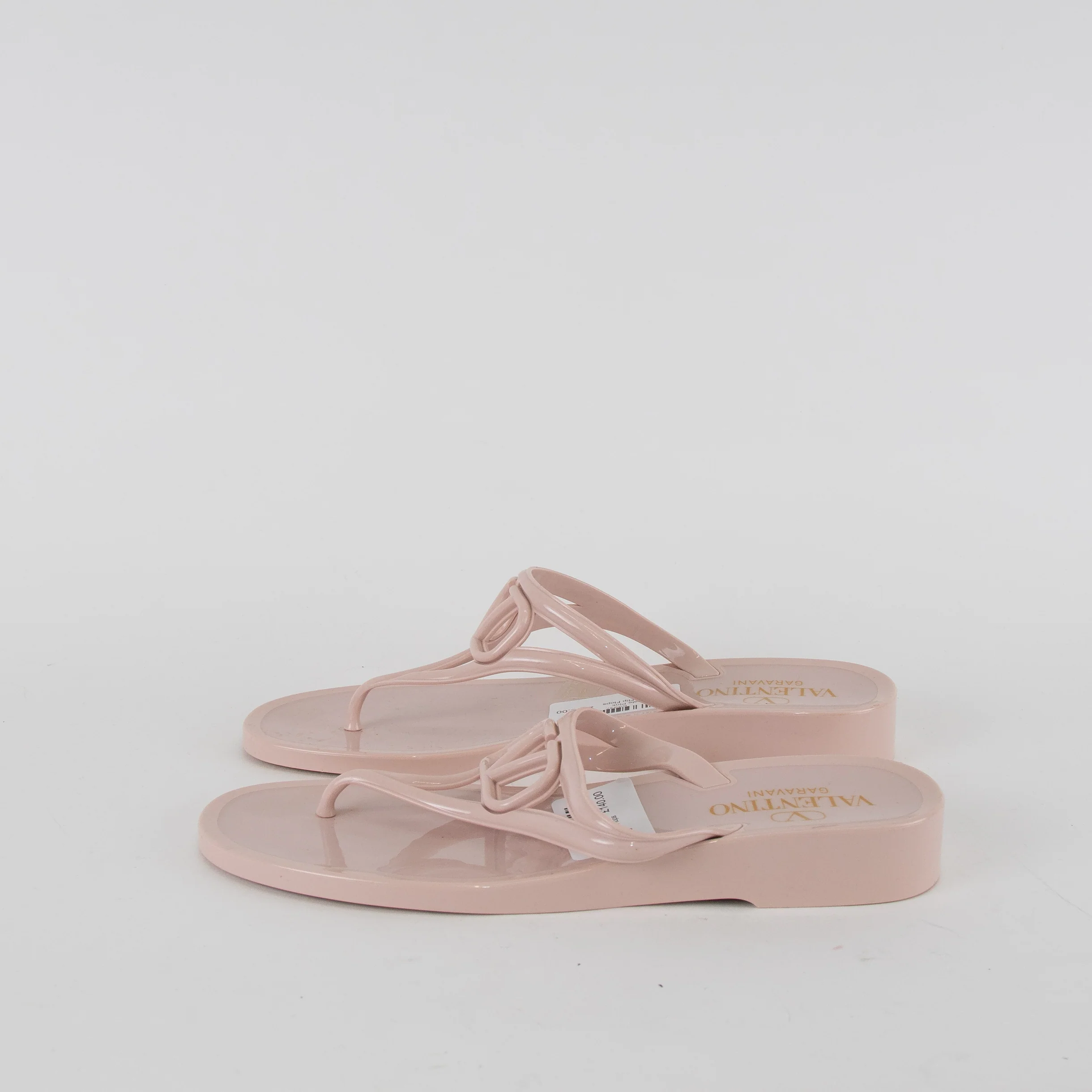 Valentino Pale Pink Low Wedge Flip Flops - Image 3