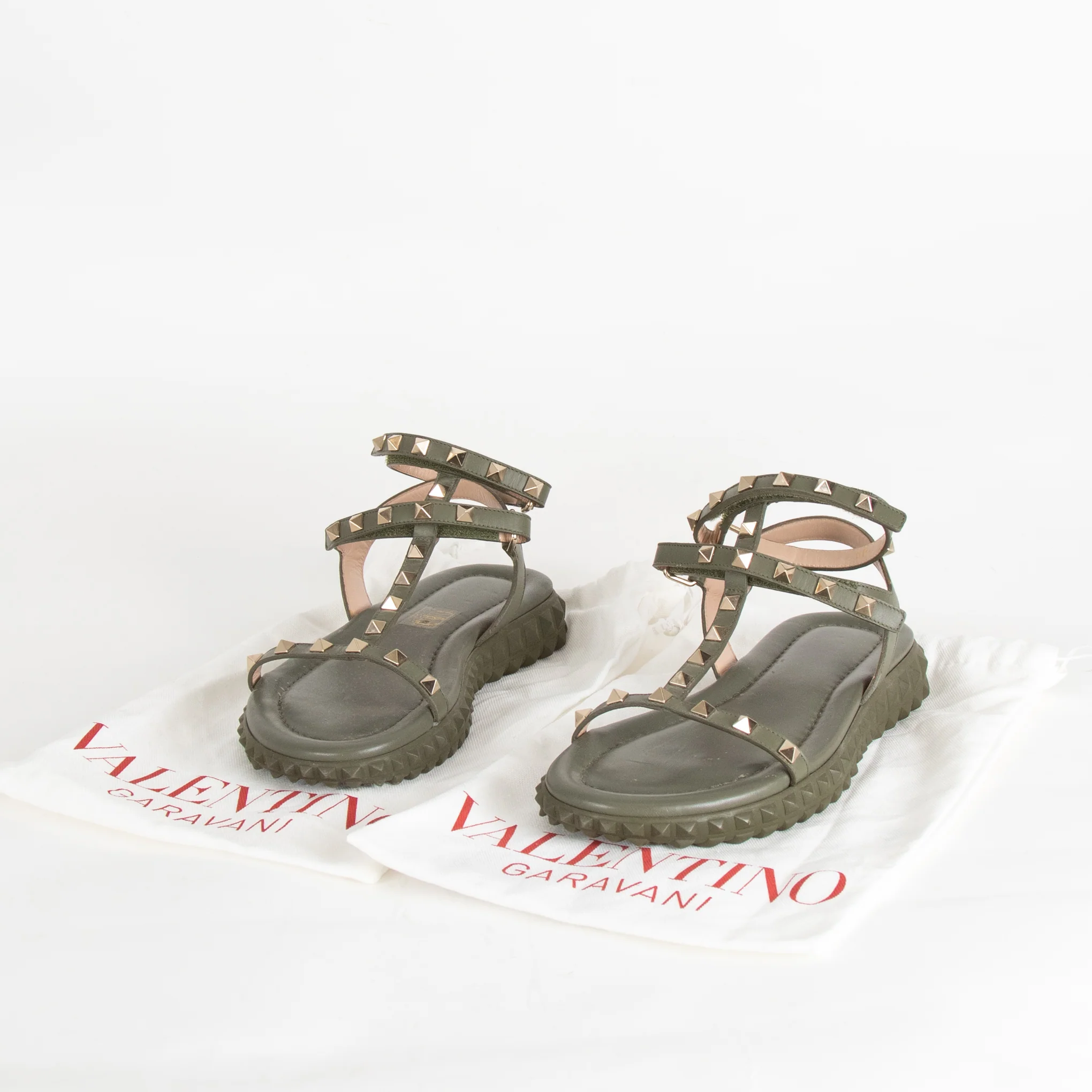 Valentino Rockstud Gladiator Sandals with Chunky Rubber Sole - Image 8