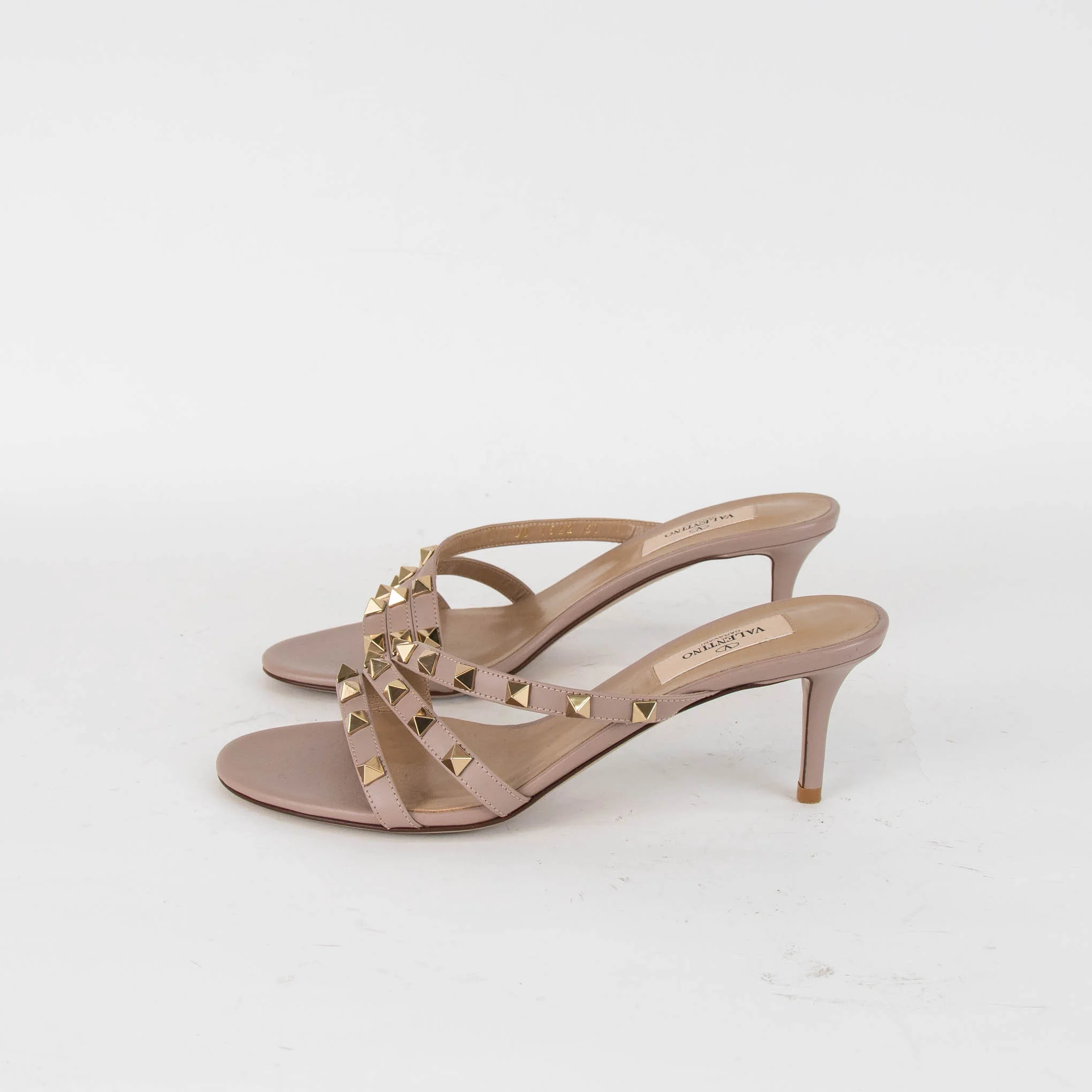 Valentino Rockstud Nude Asymmetrical Studded Sandal - Image 3