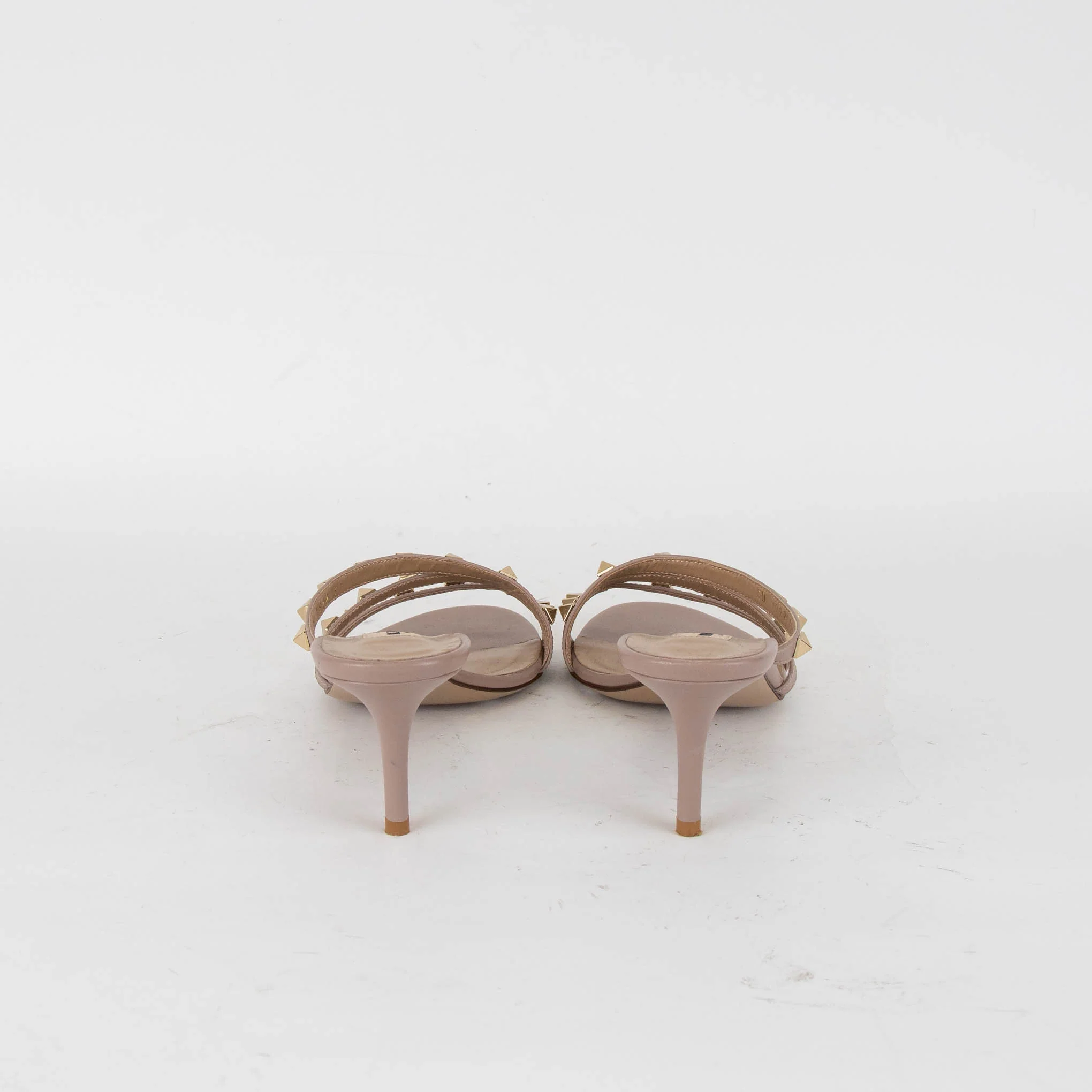 Valentino Rockstud Nude Asymmetrical Studded Sandal - Image 4