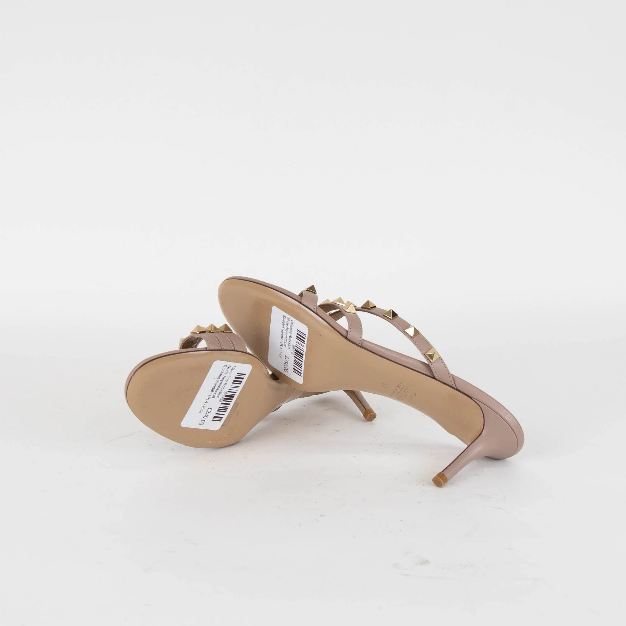 Valentino Rockstud Nude Asymmetrical Studded Sandal - Image 5