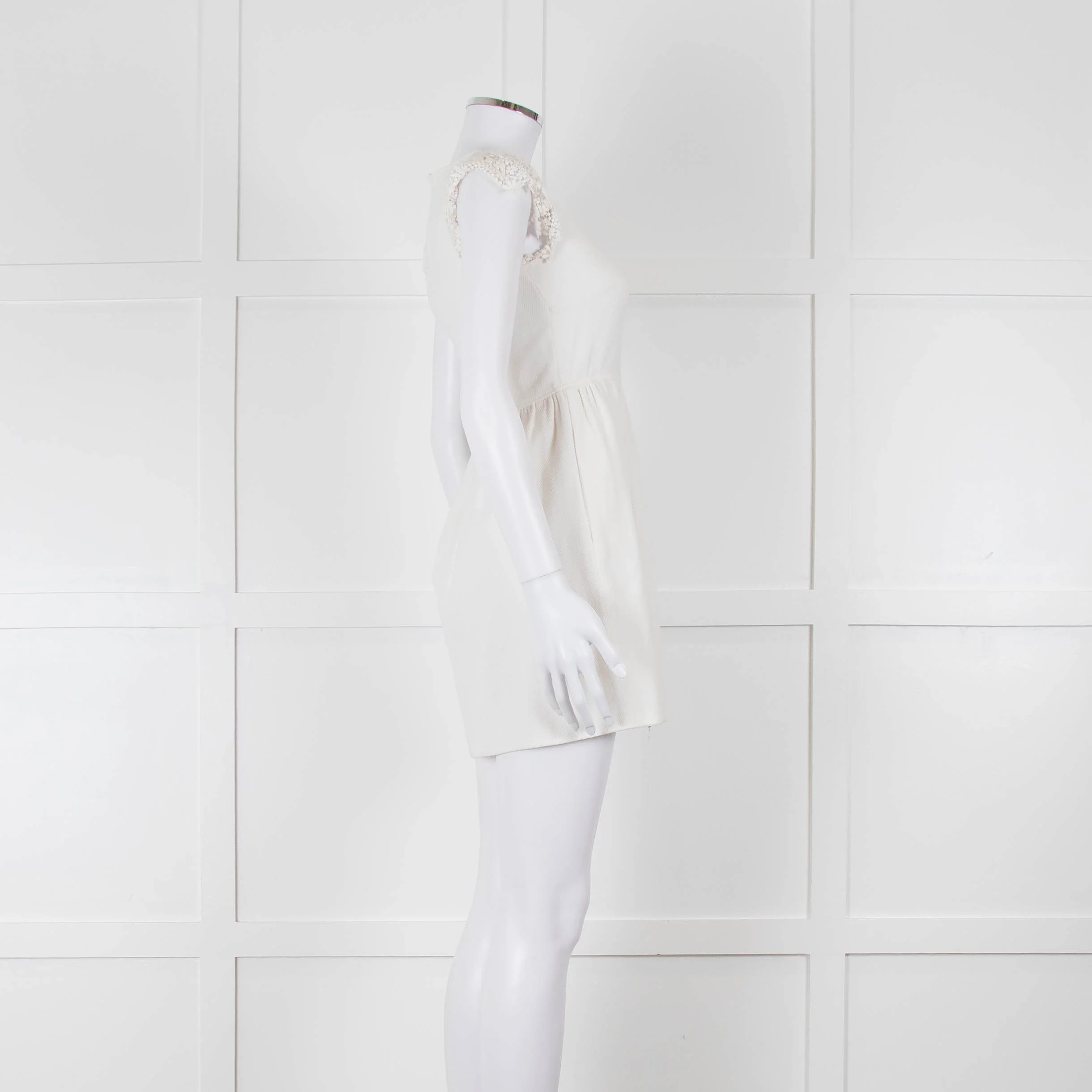 Valentino White Lace Sleeve Mini Dress - Image 3