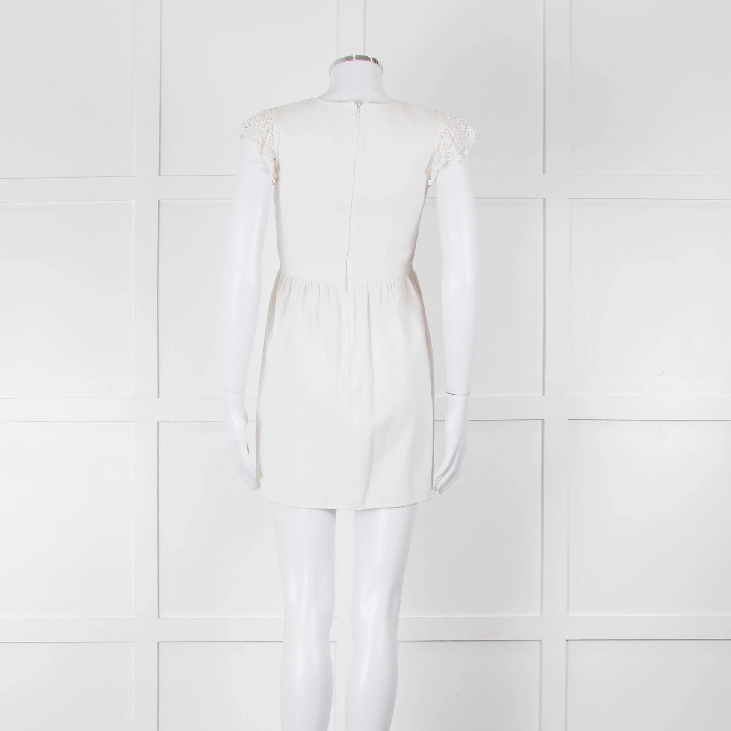 Valentino White Lace Sleeve Mini Dress - Image 5