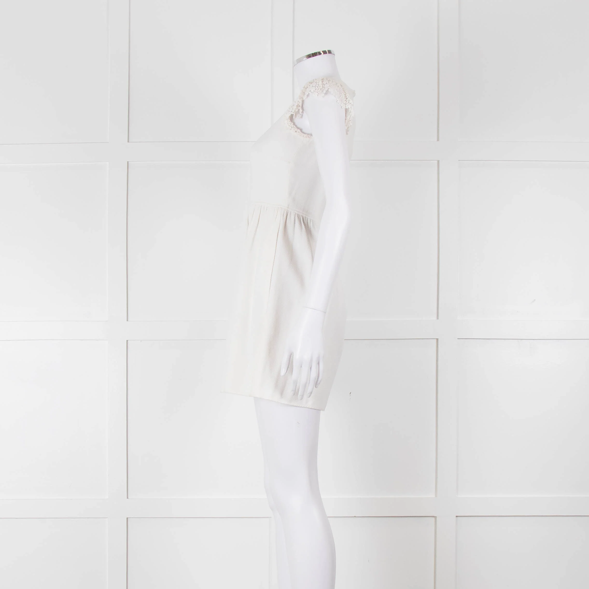 Valentino White Lace Sleeve Mini Dress - Image 7