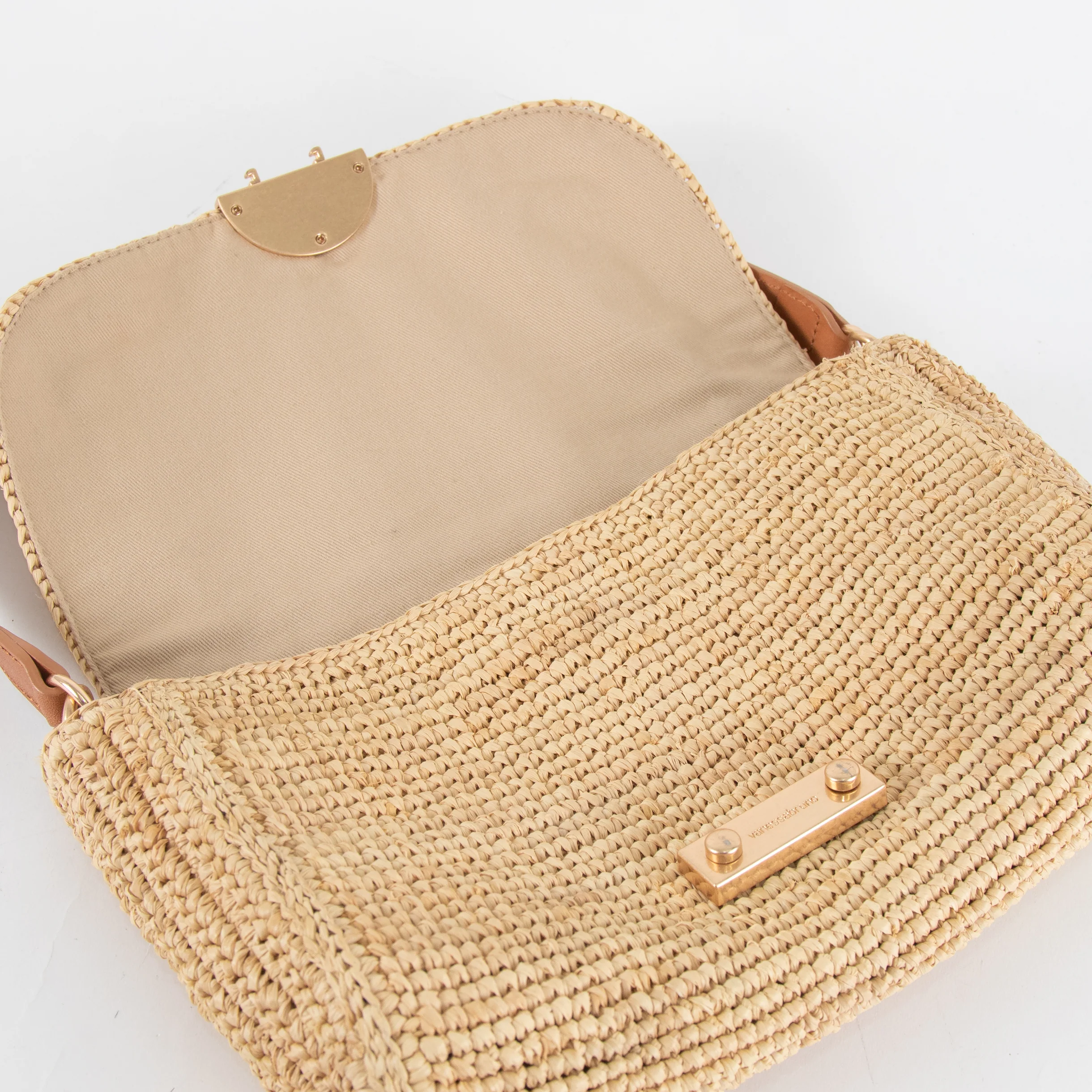 Vanessa Bruno Raffia Flap Shoulder Bag - Image 7