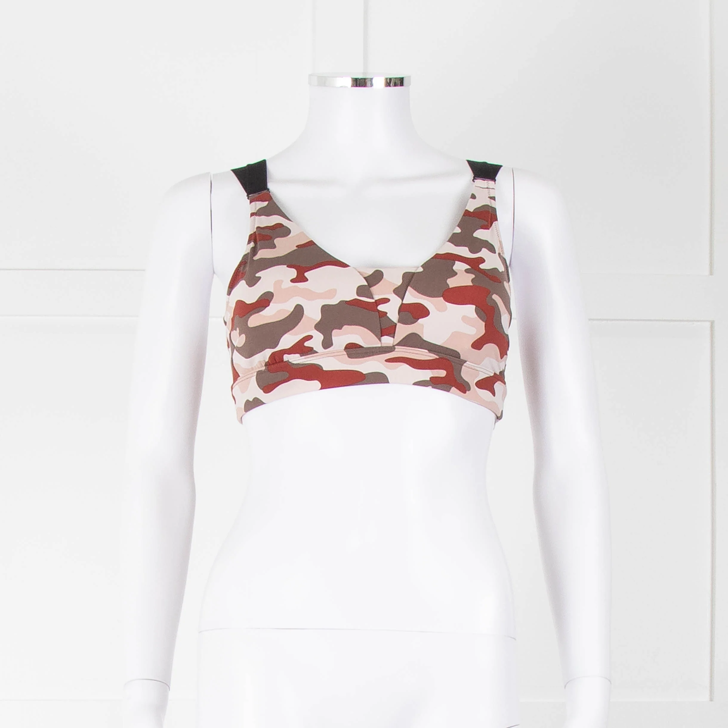 Varley Brown Cream Pink Camouflage Bra Top - Image 2