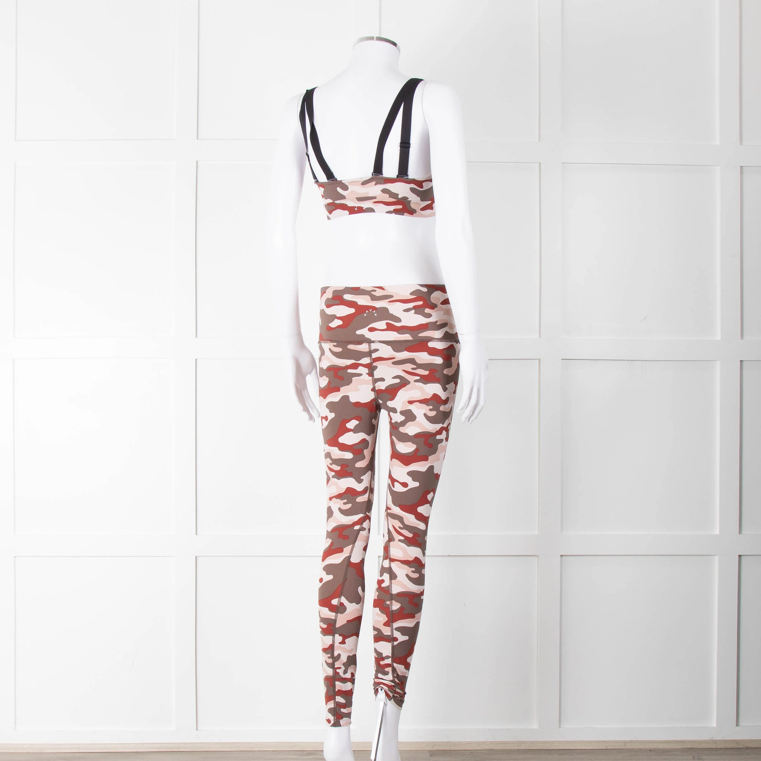 Varley Brown Cream Pink Camouflage Print Leggings - Image 12