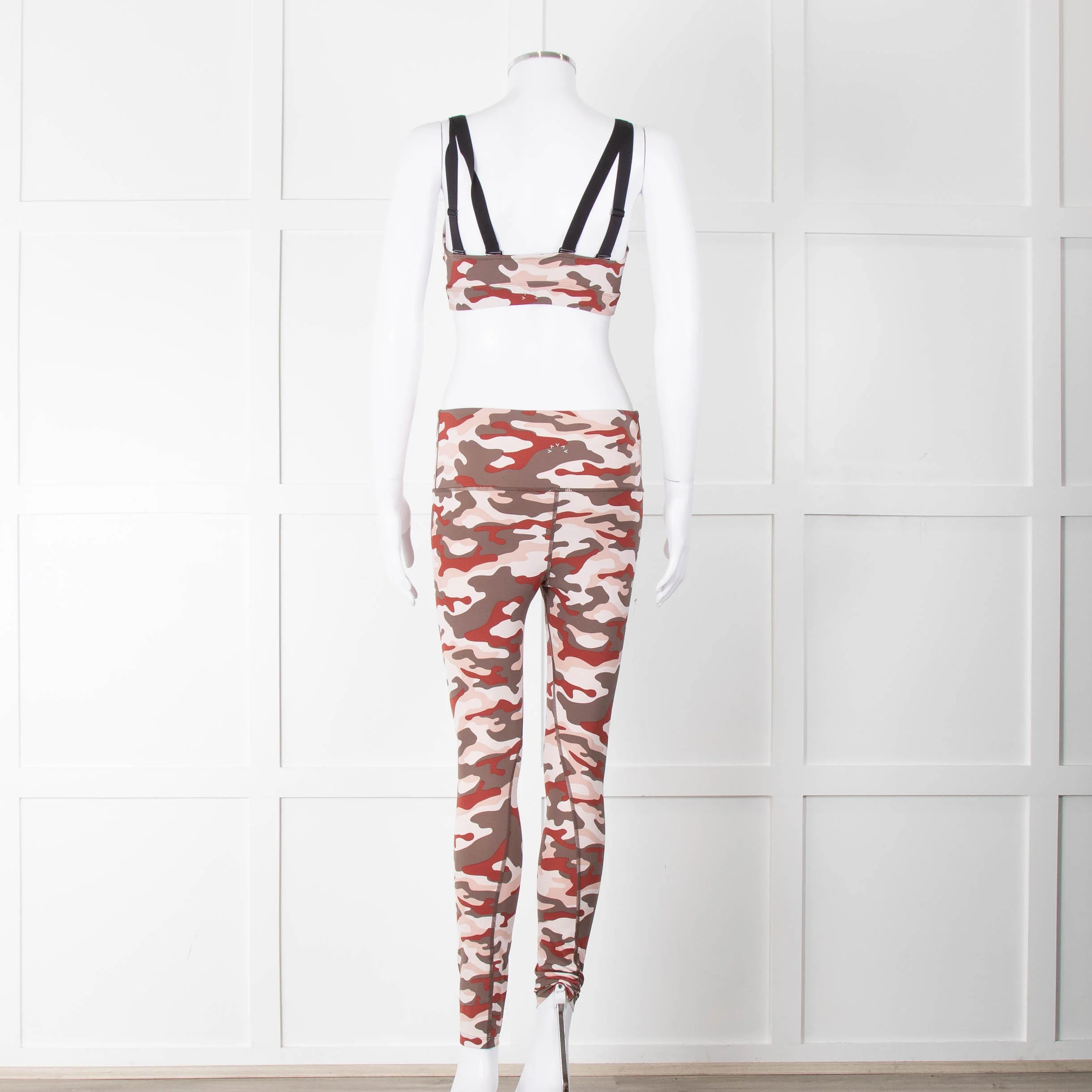Varley Brown Cream Pink Camouflage Print Leggings - Image 13