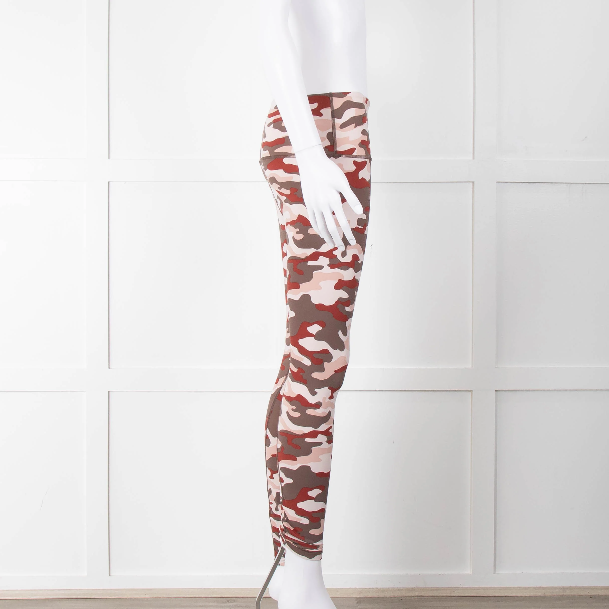 Varley Brown Cream Pink Camouflage Print Leggings - Image 4