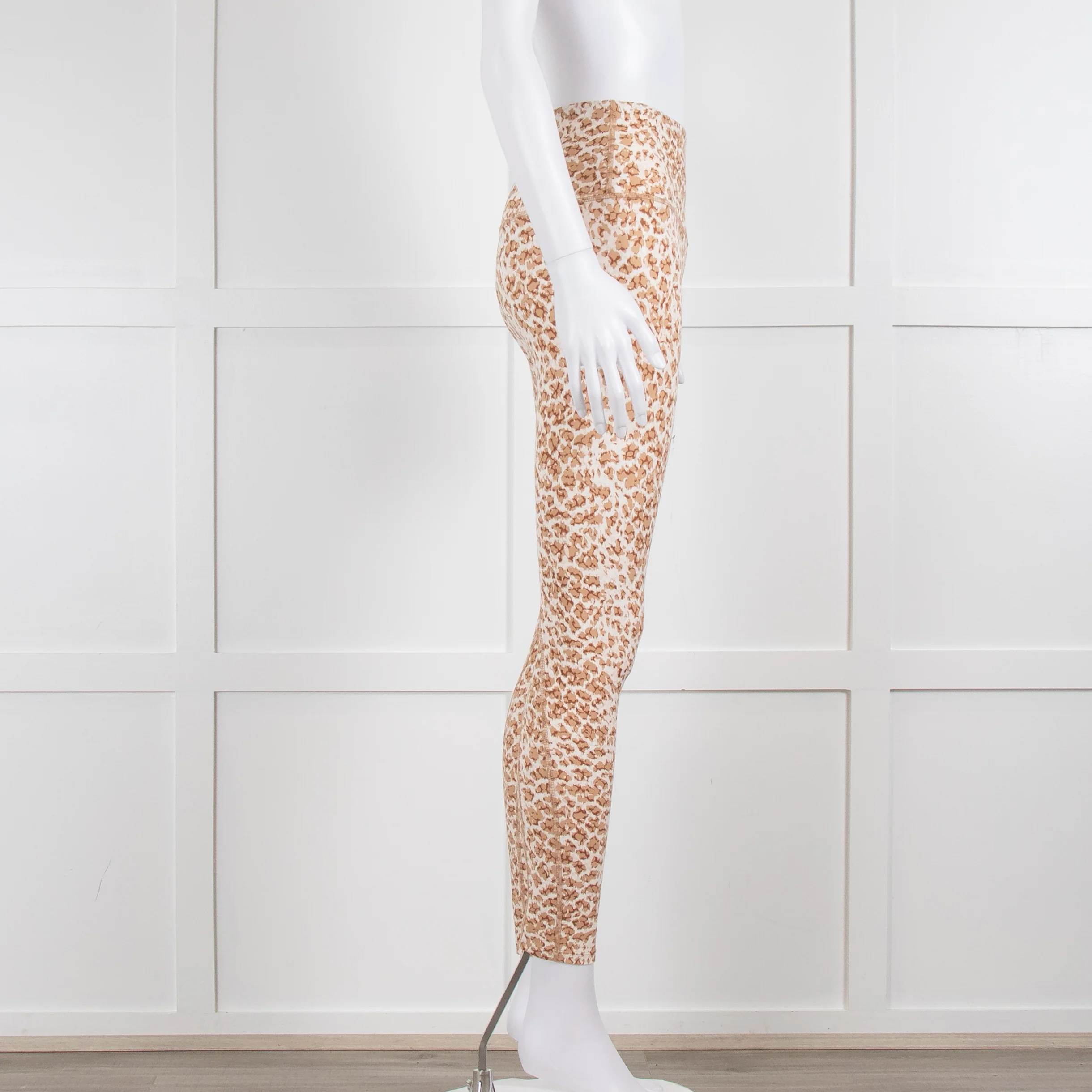 Varley Lets Go Sports Leggings in Tan Animal Print - Image 3