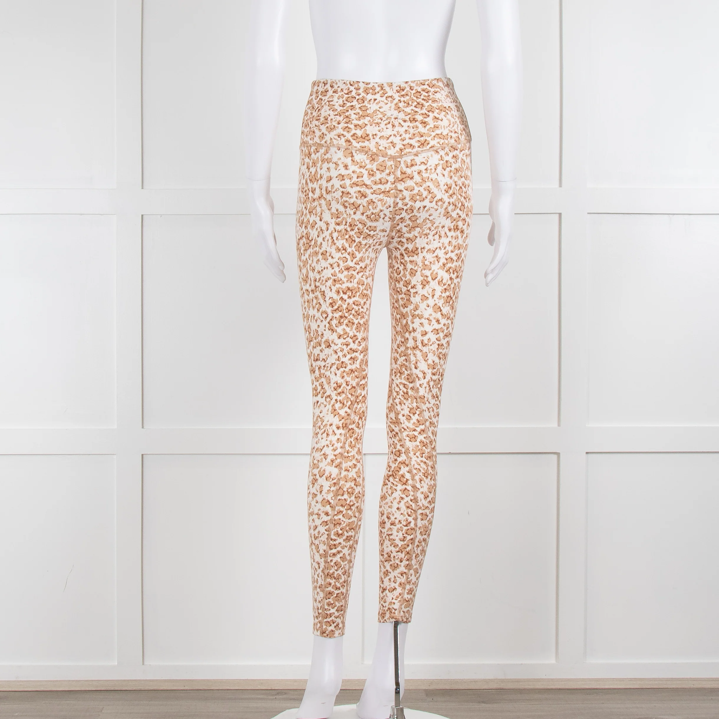 Varley Lets Go Sports Leggings in Tan Animal Print - Image 4