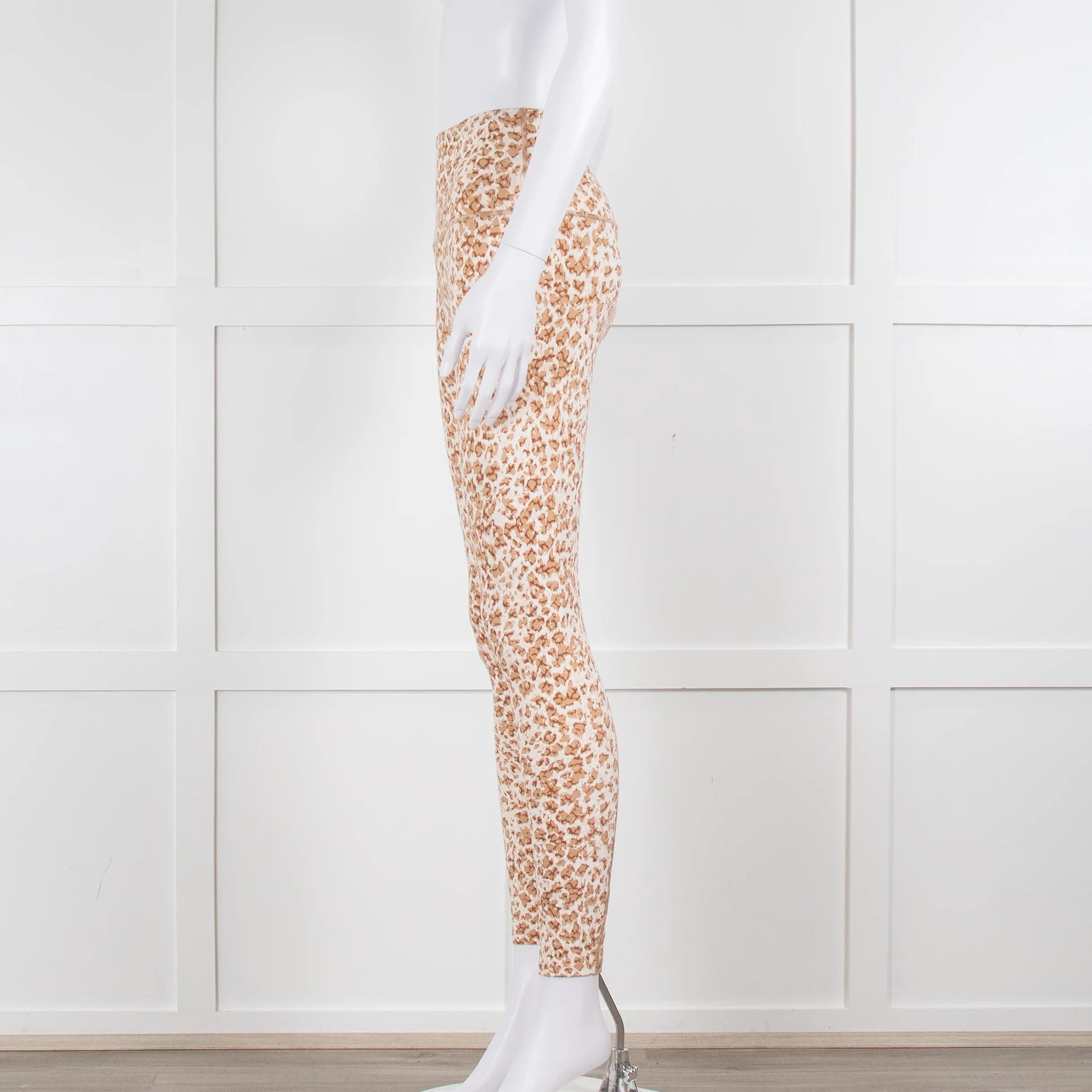 Varley Lets Go Sports Leggings in Tan Animal Print - Image 5