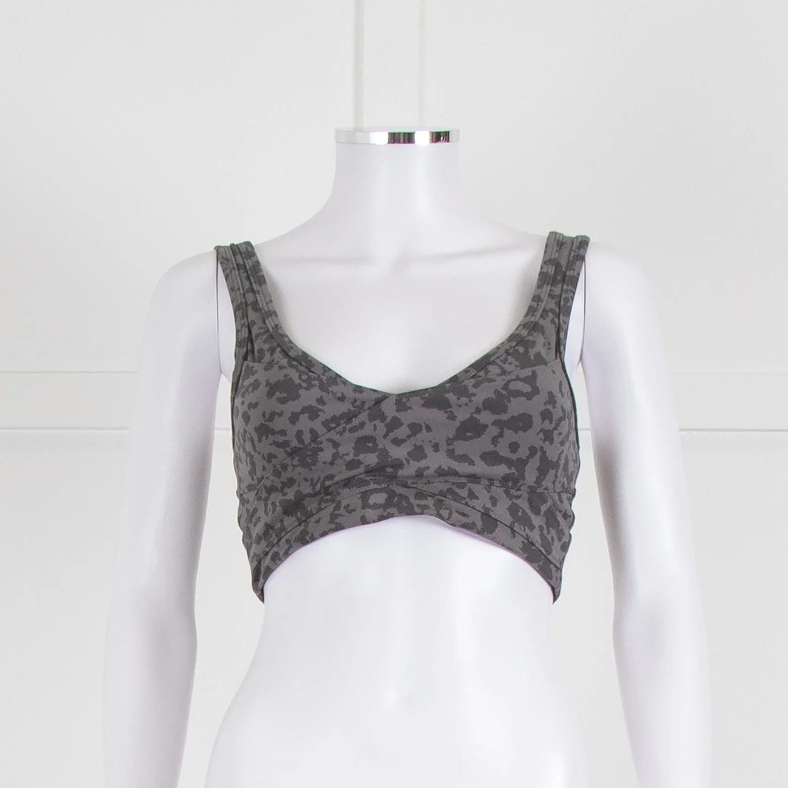 Varley Lets Move Kellam Sports Bra in Grey Animal Print