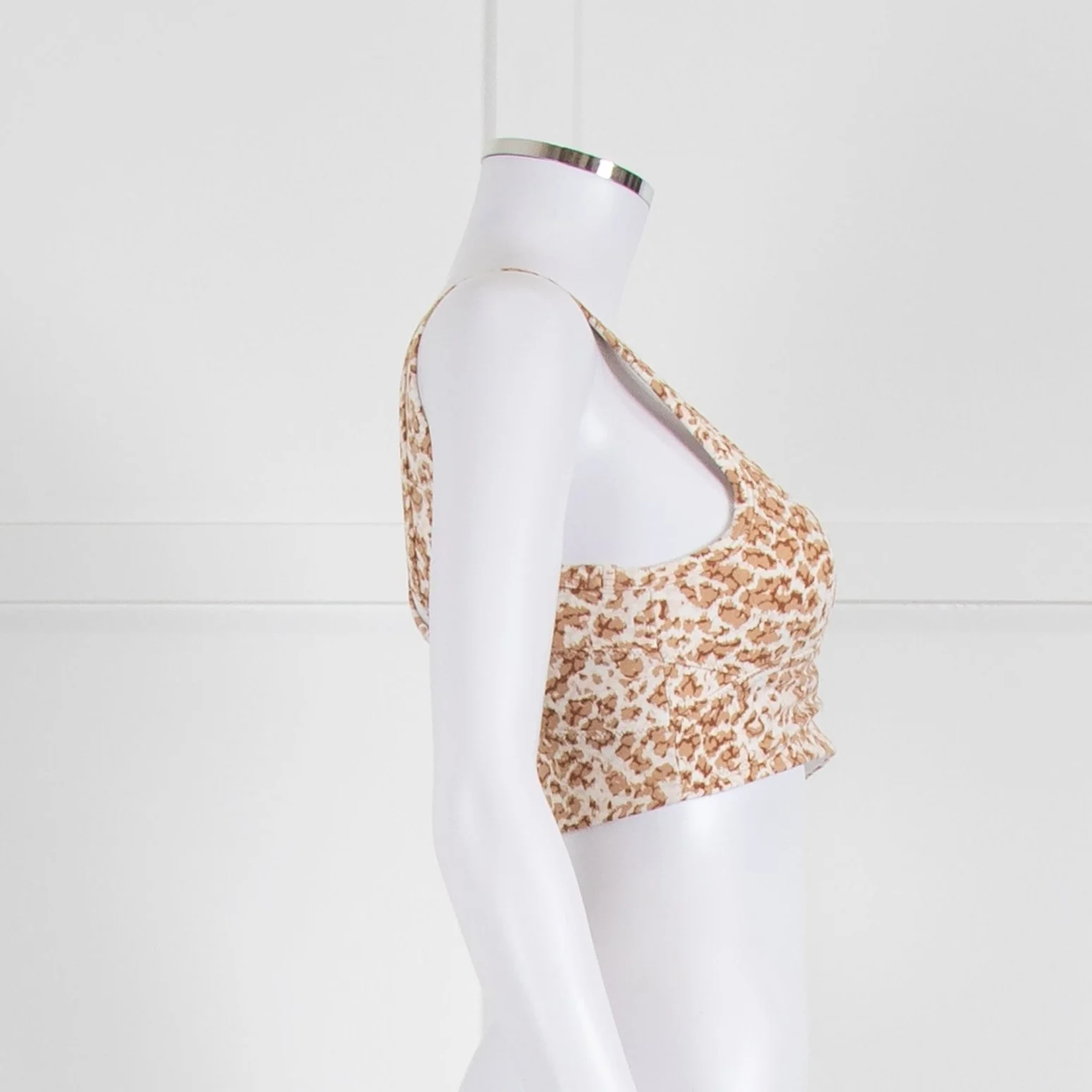 Varley Lets Move Kellam Sports Bra in Tan Animal Print - Image 3