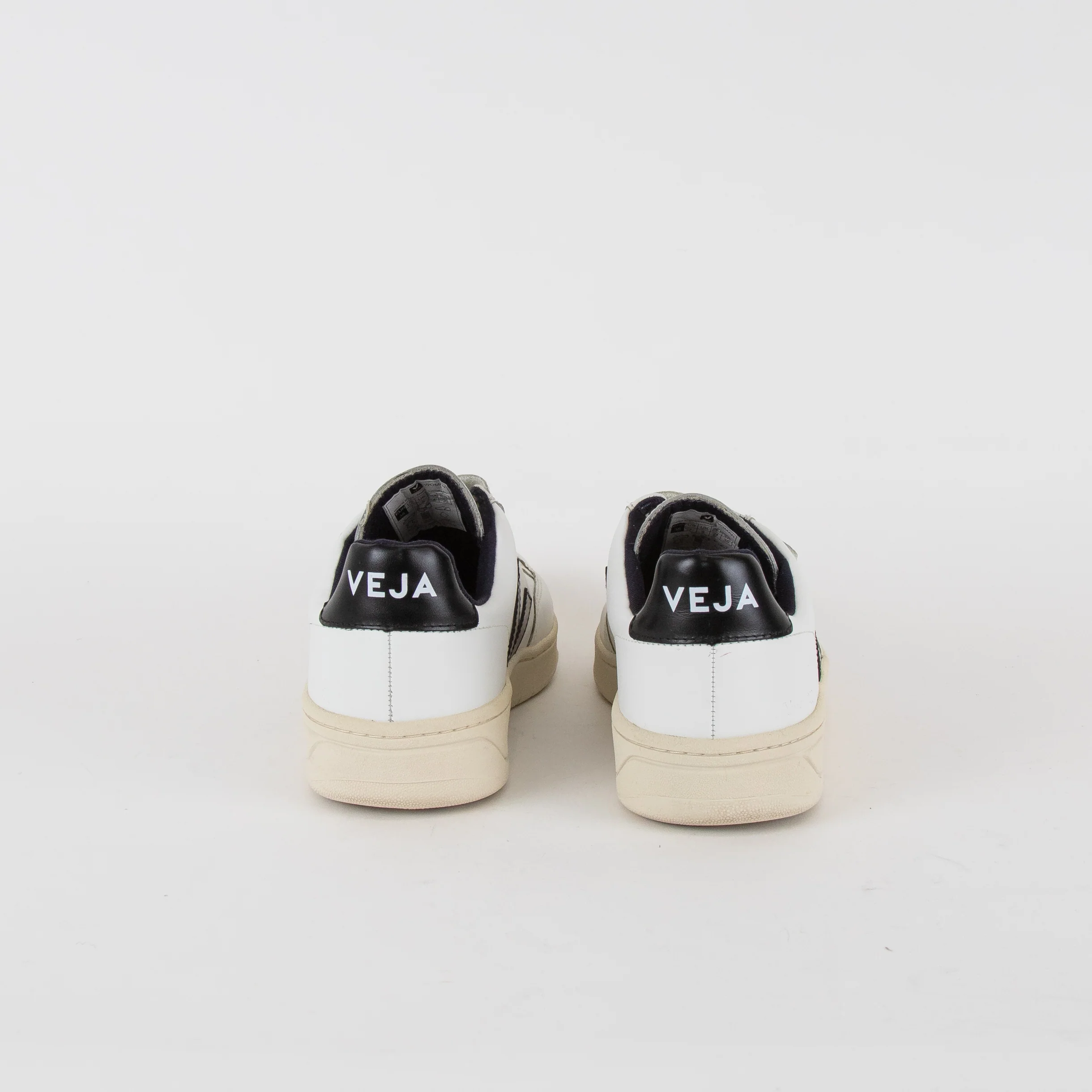 Veja White Black Leather Trainers - Image 4