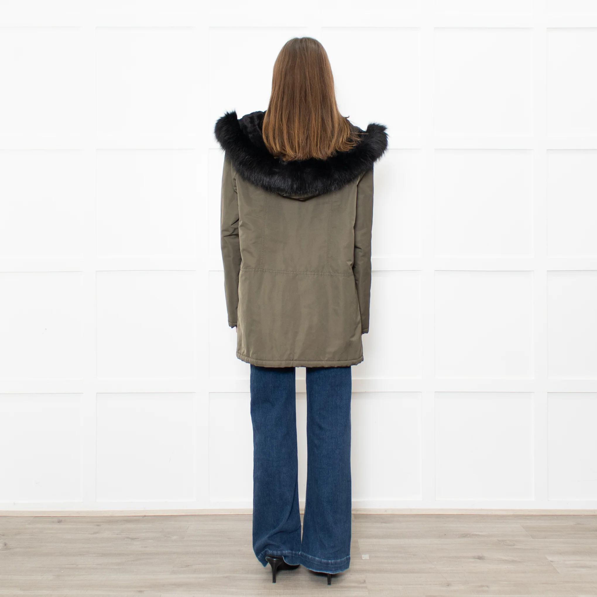 Velvet By Graham & Spencer Khaki Faux Fur Short Coat - Image 5