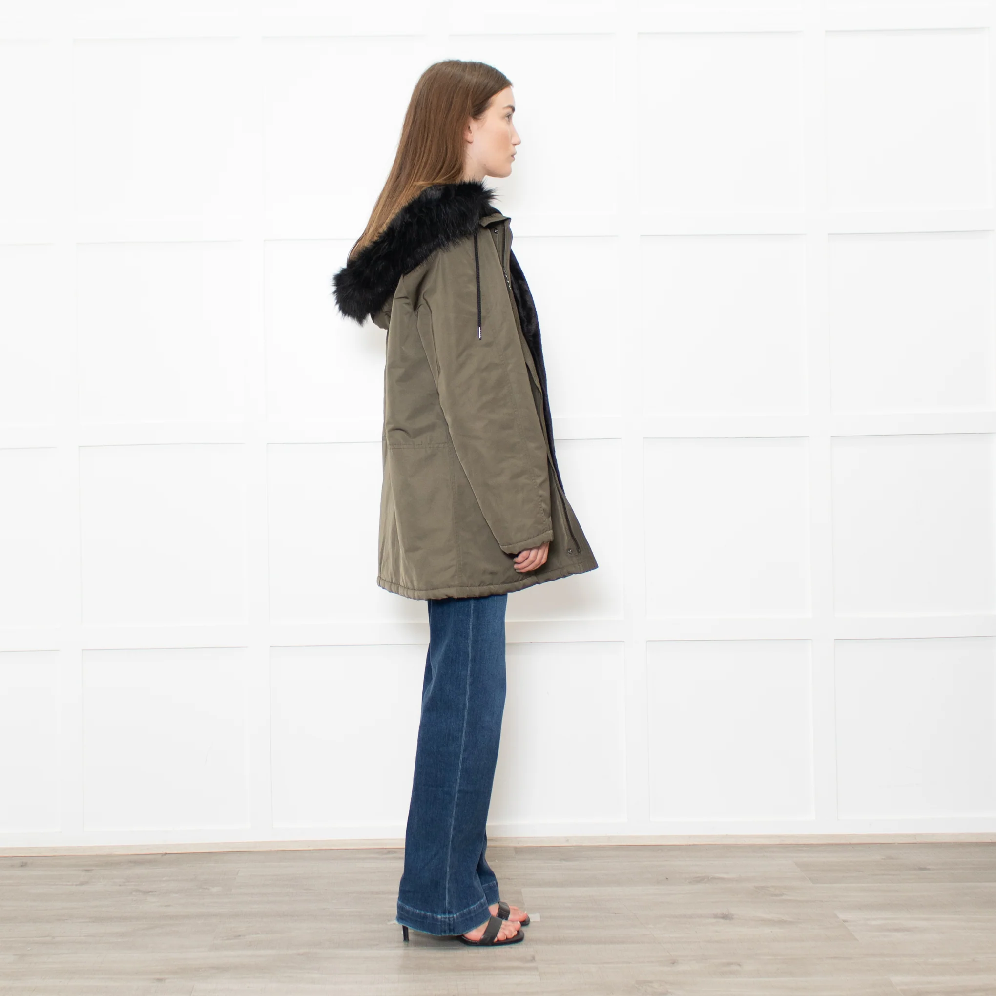 Velvet By Graham & Spencer Khaki Faux Fur Short Coat - Image 6