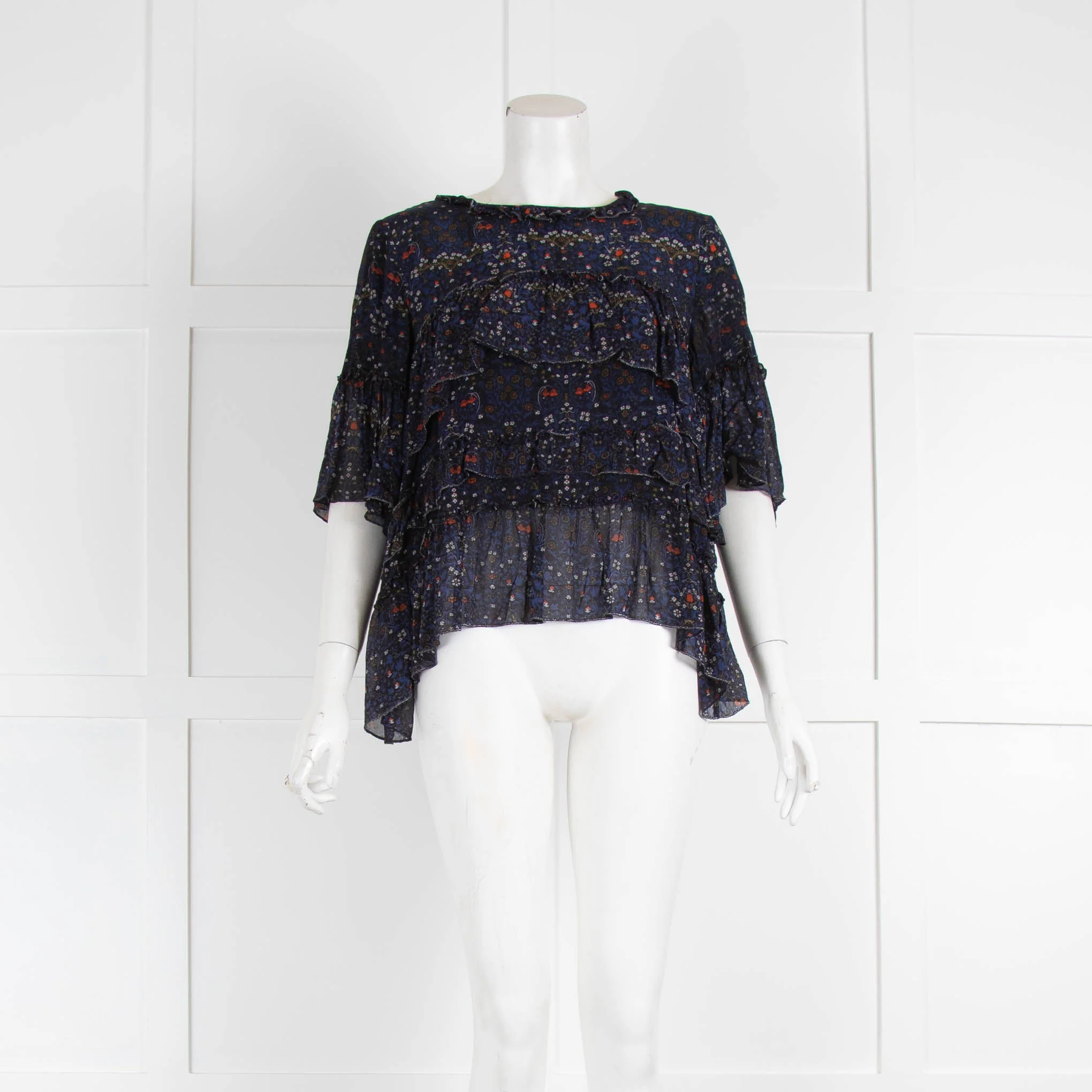 Velvet Navy Floral Top