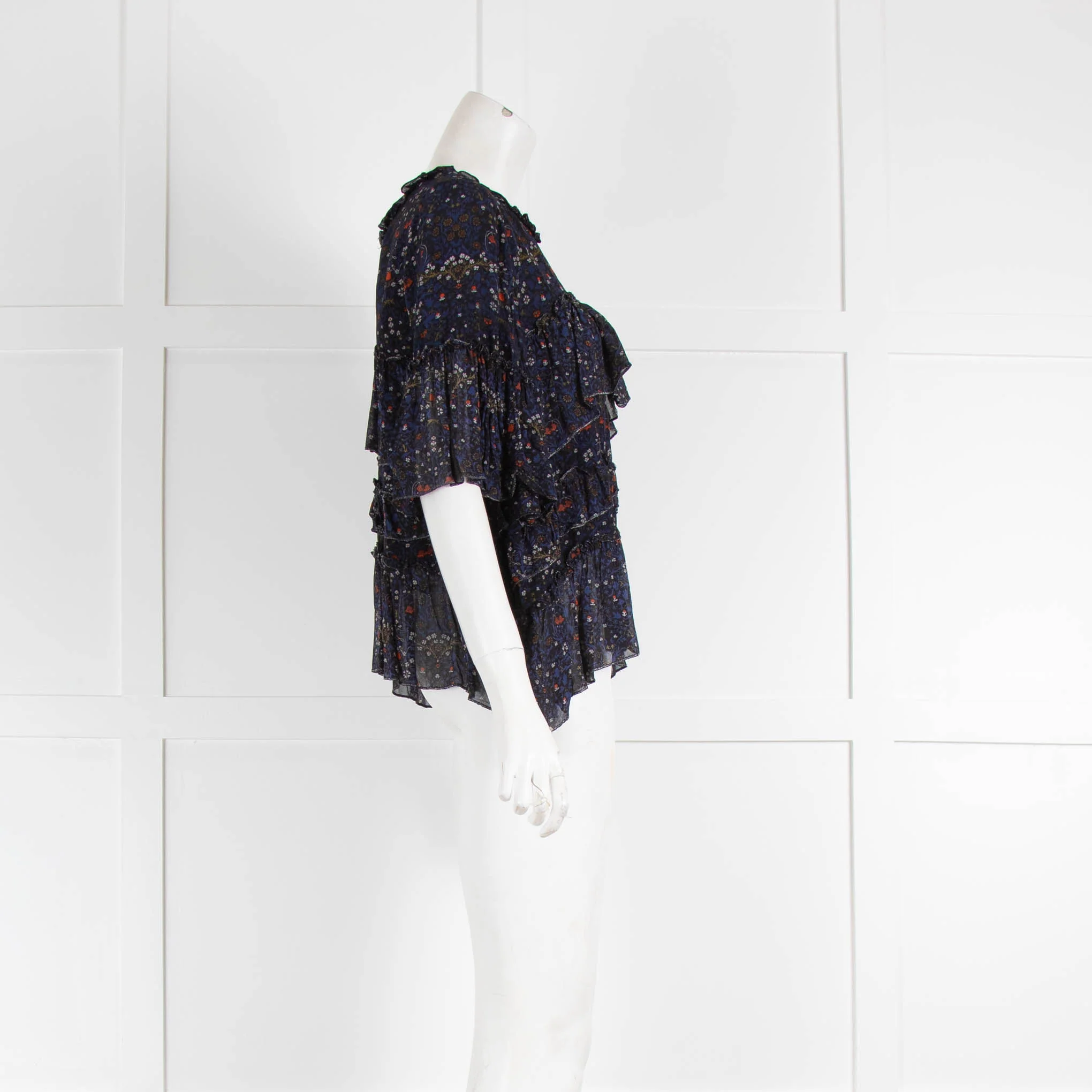Velvet Navy Floral Top - Image 2
