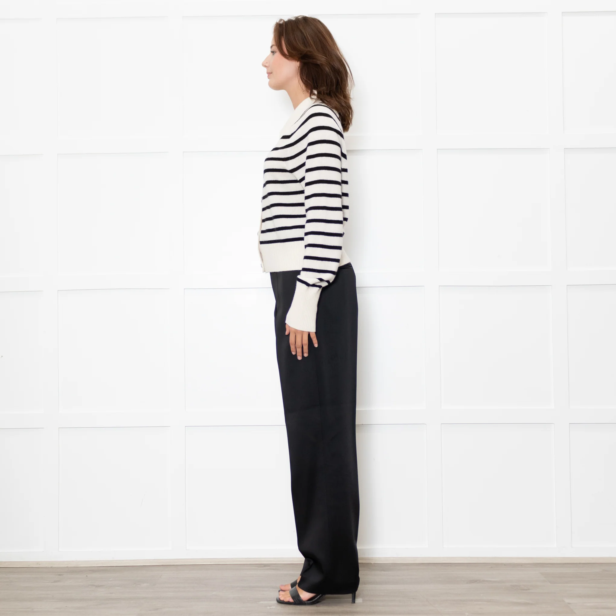 Veronica Beard Cream And Black Cheshire Cardigan - Image 4