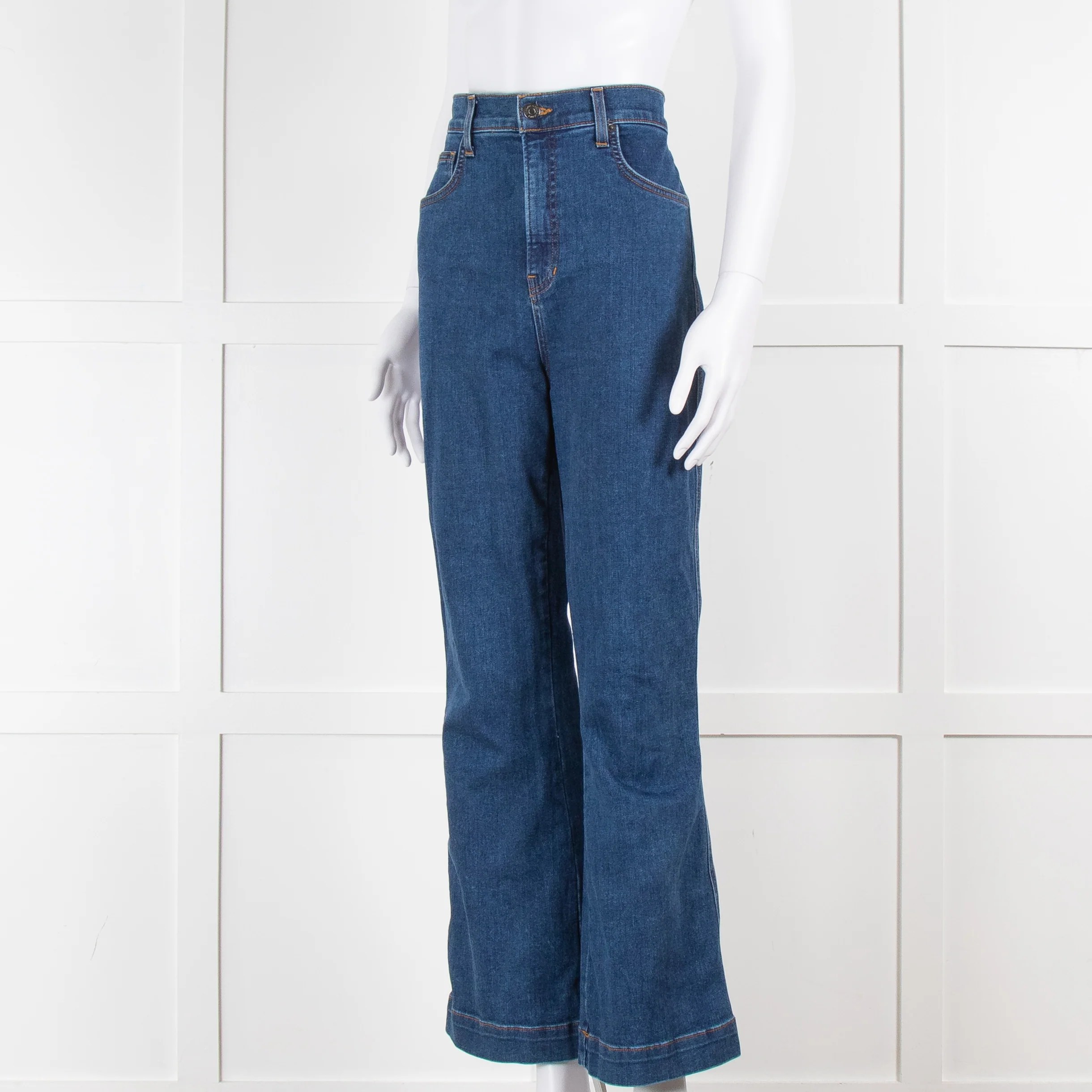 Veronica Beard High Waisted Flared Jeans - Image 8