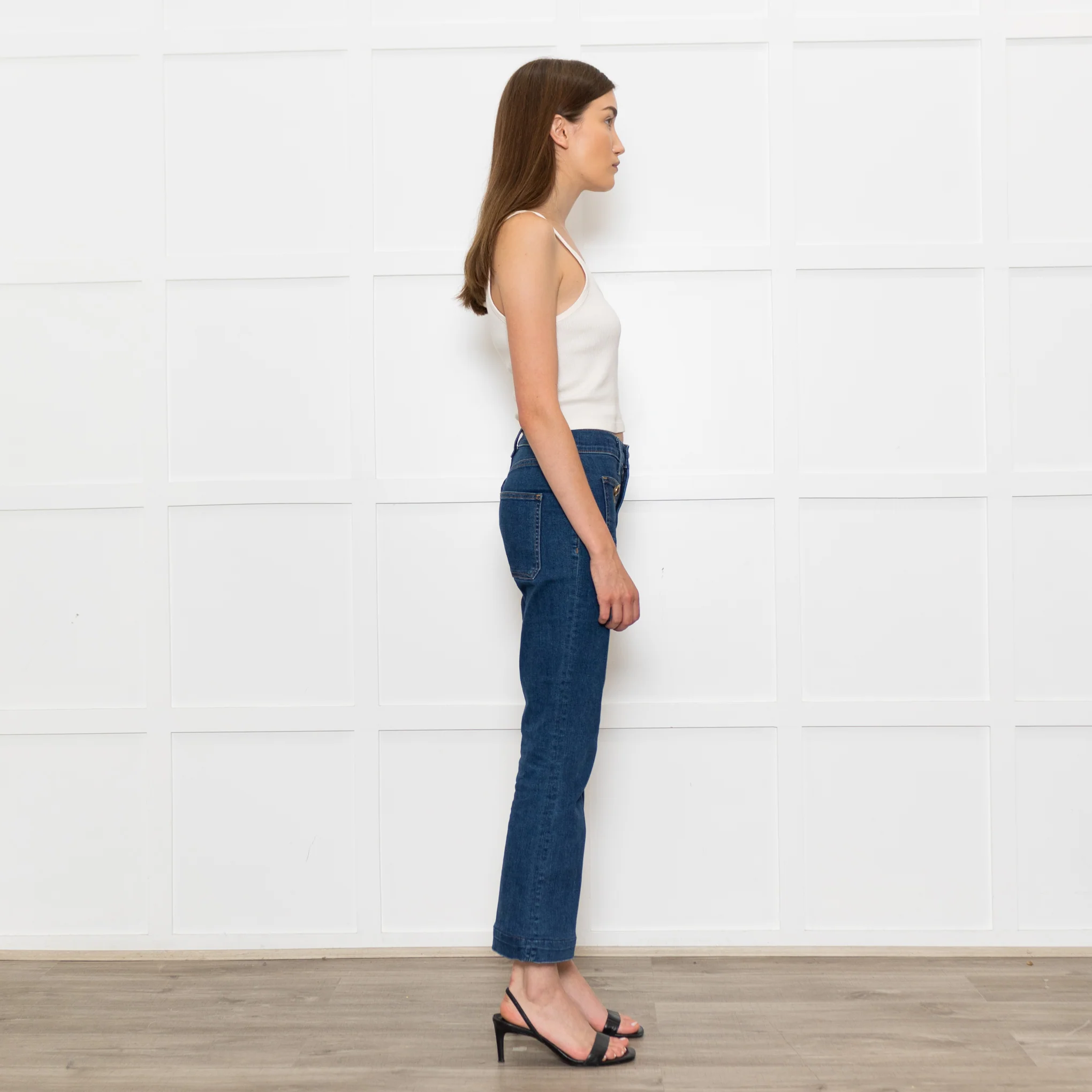 Veronica Beard Jeans Blue Front Pocket Carson Flared Jeans - Image 6