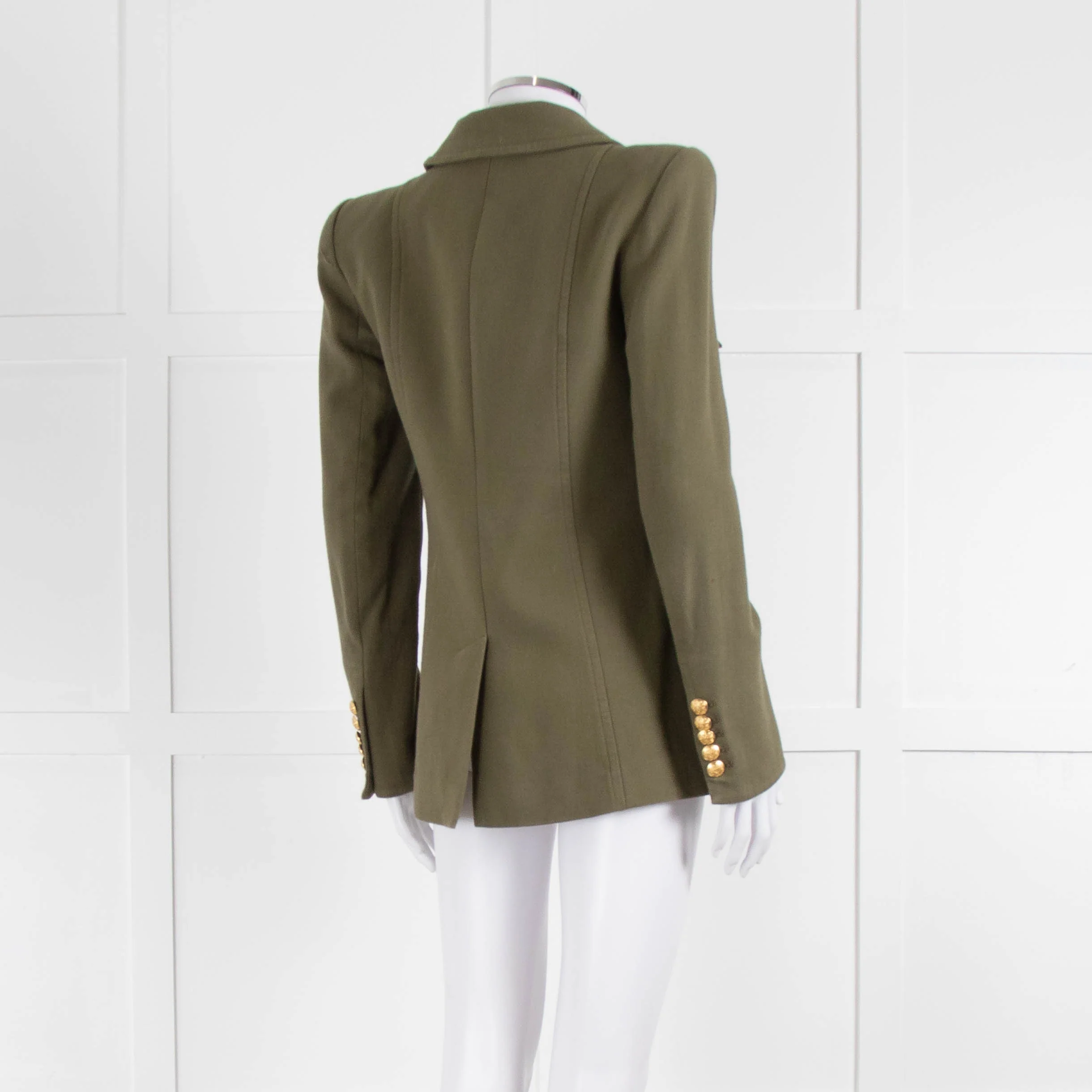 Veronica Beard Khaki Button Up Military Style Blazer - Image 4