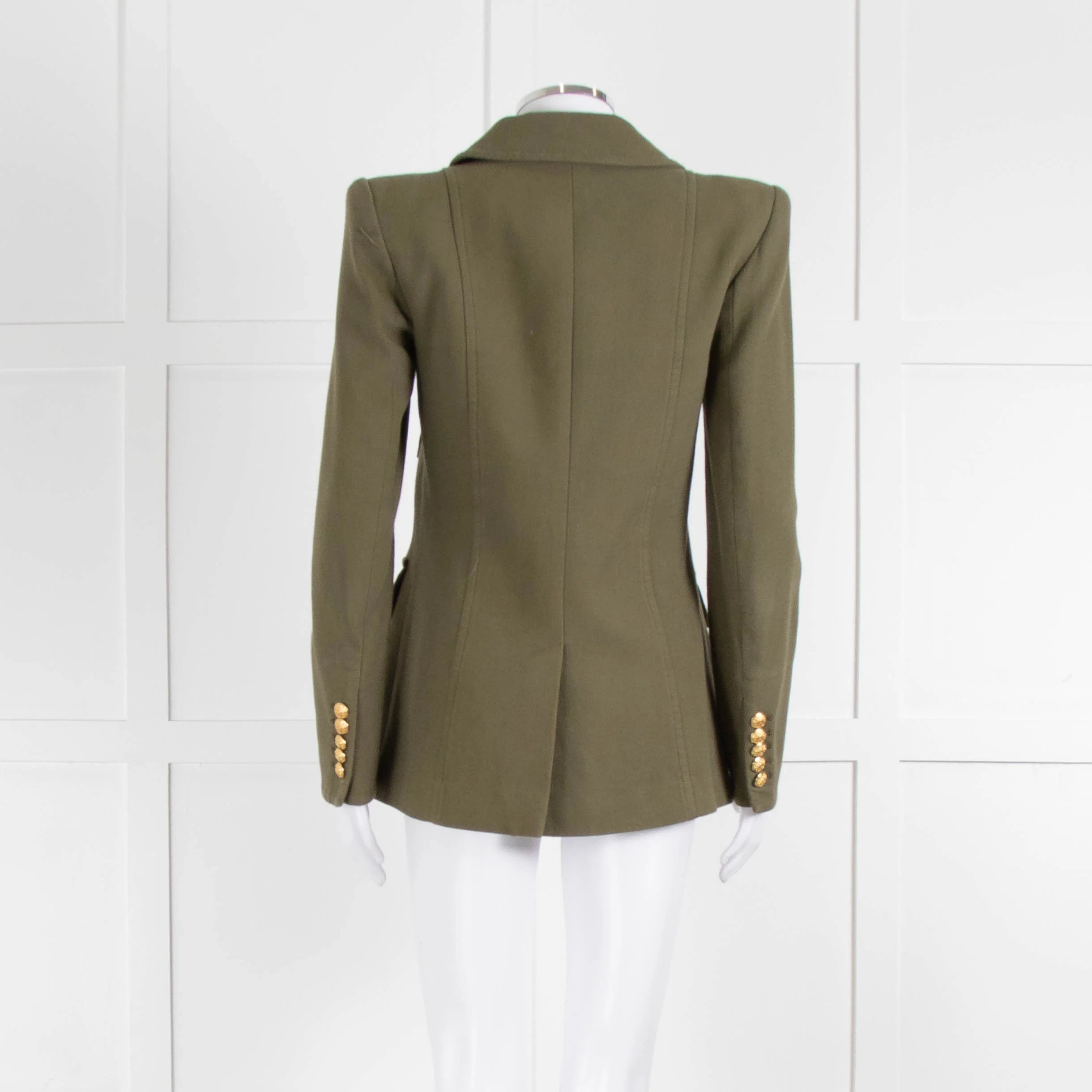 Veronica Beard Khaki Button Up Military Style Blazer - Image 5