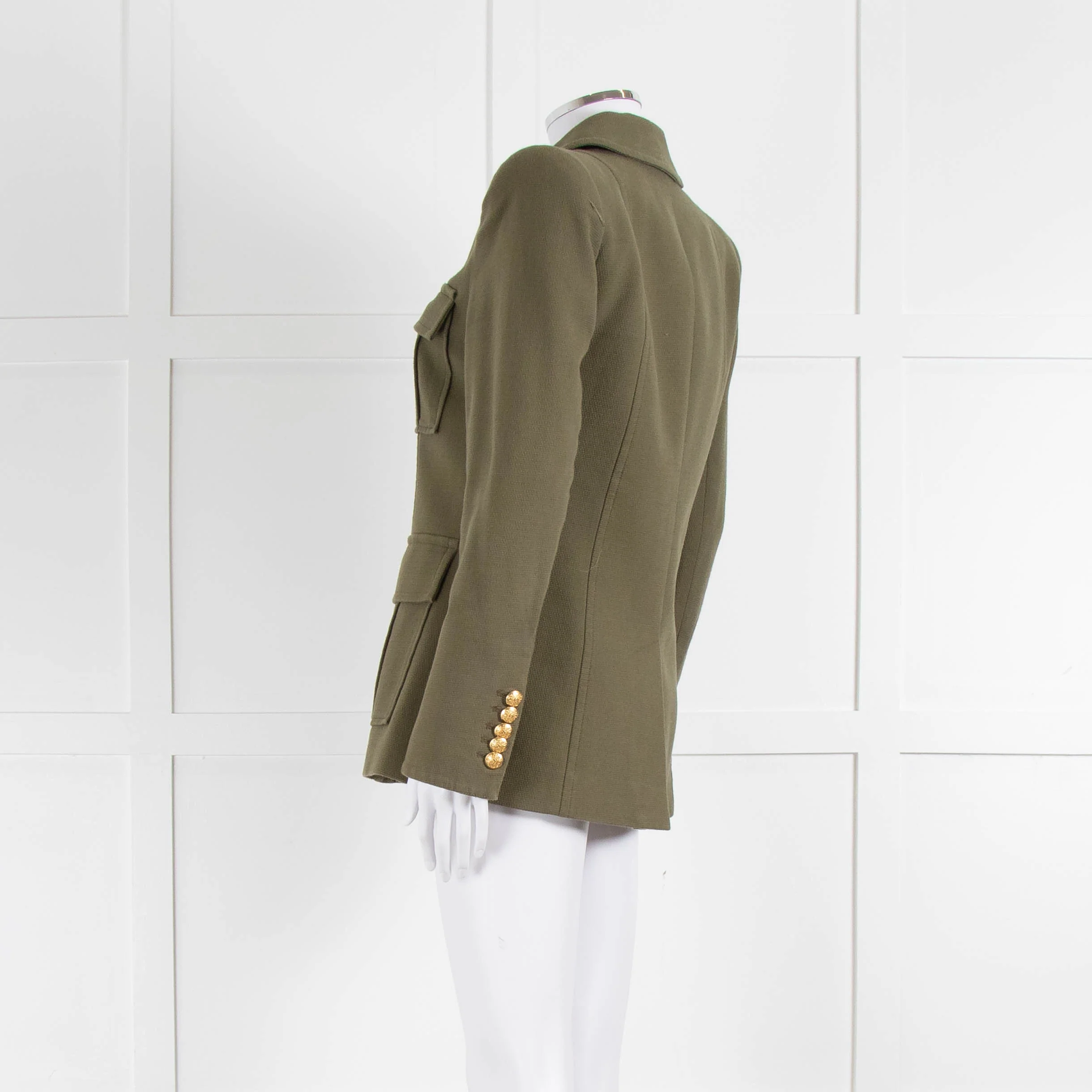 Veronica Beard Khaki Button Up Military Style Blazer - Image 6