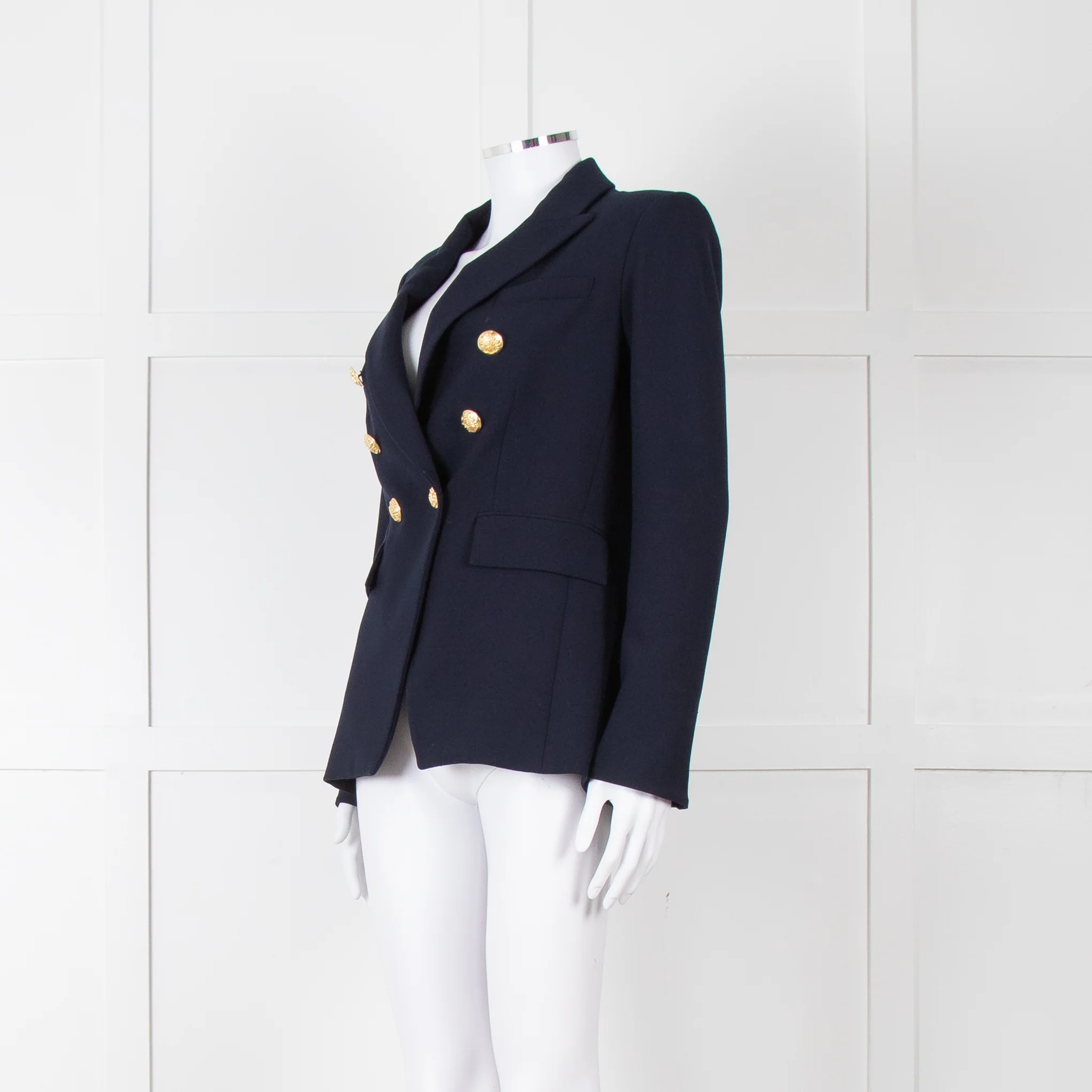 Veronica Beard Miller Dickey Navy Blazer With Gold Buttons - Image 2