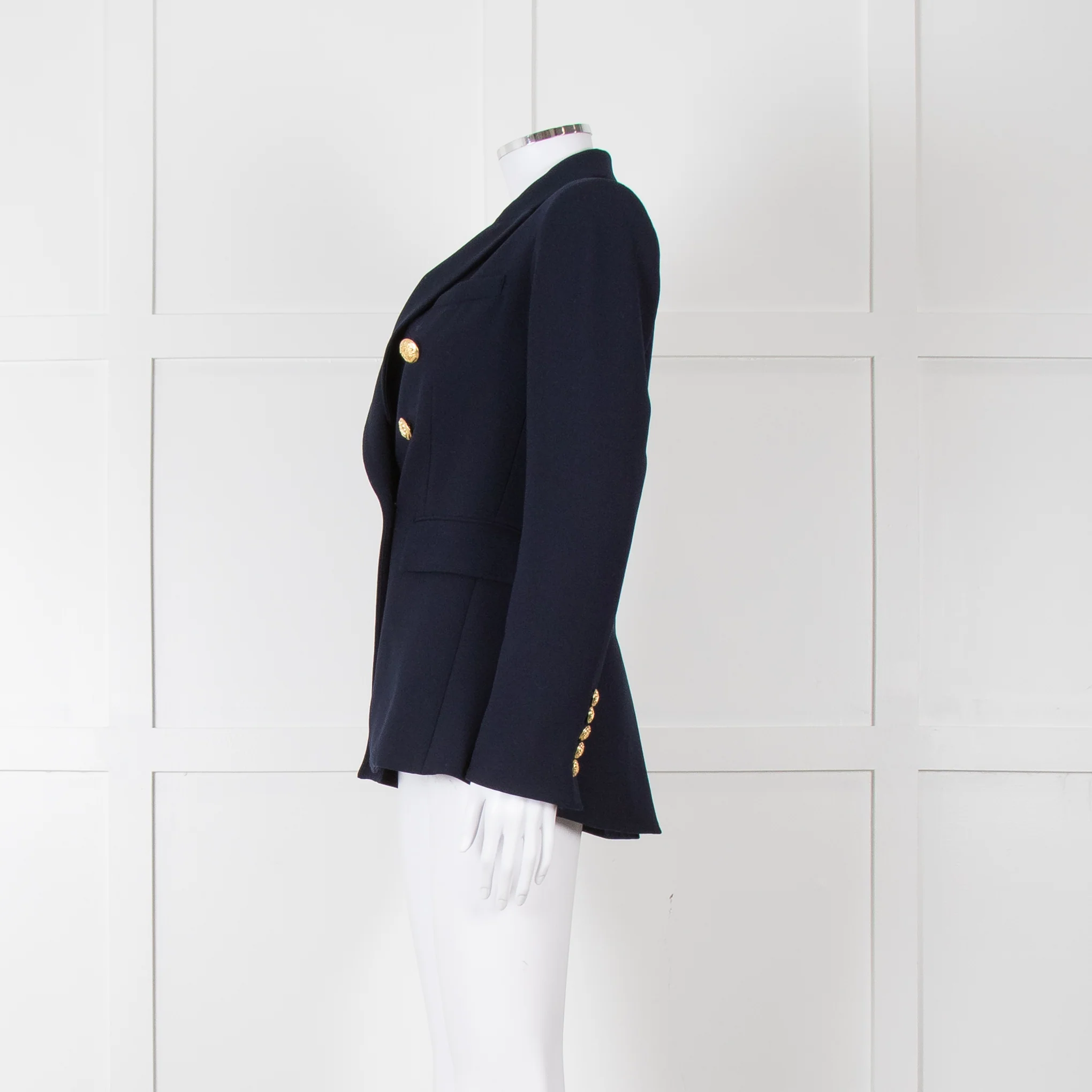 Veronica Beard Miller Dickey Navy Blazer With Gold Buttons - Image 3
