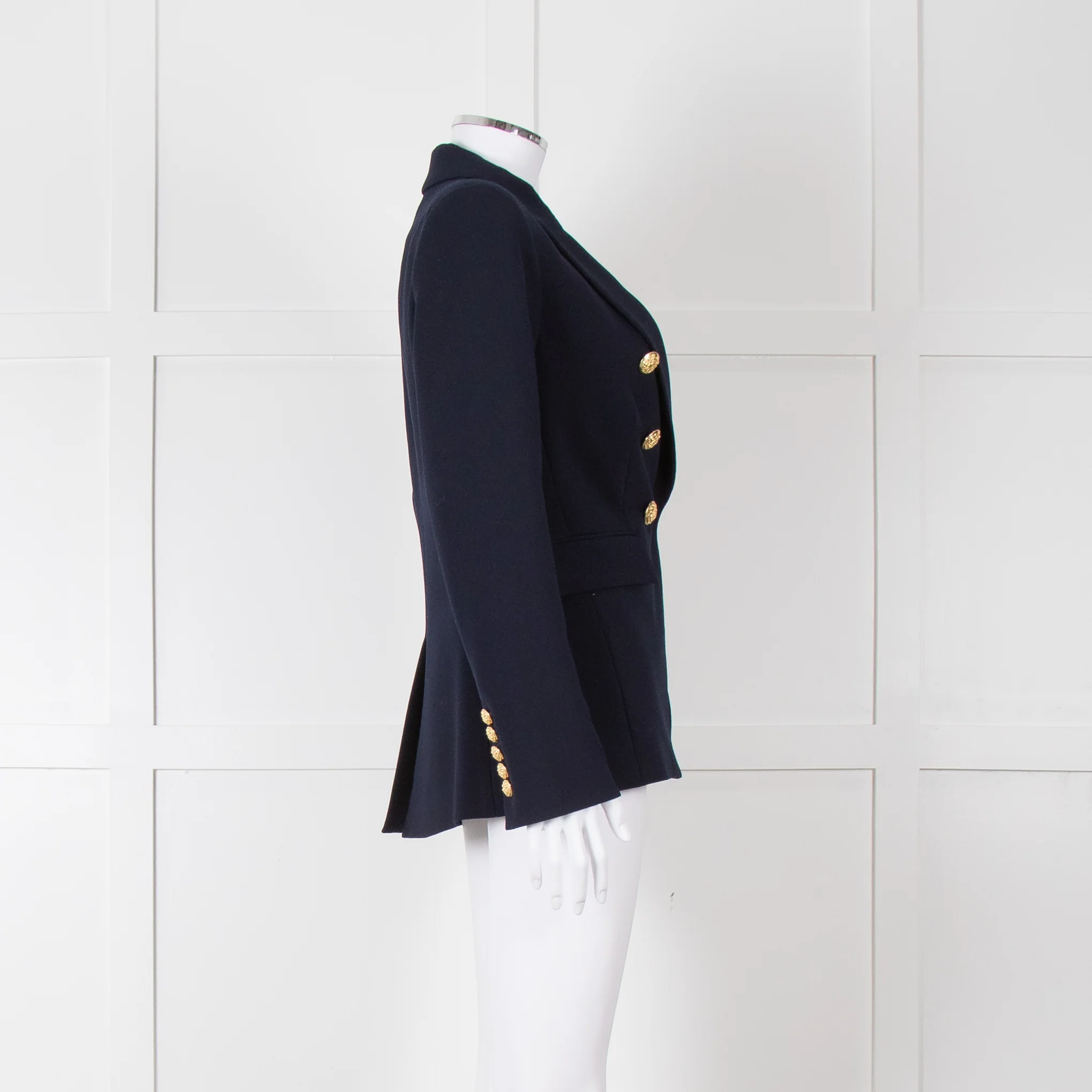Veronica Beard Miller Dickey Navy Blazer With Gold Buttons - Image 7