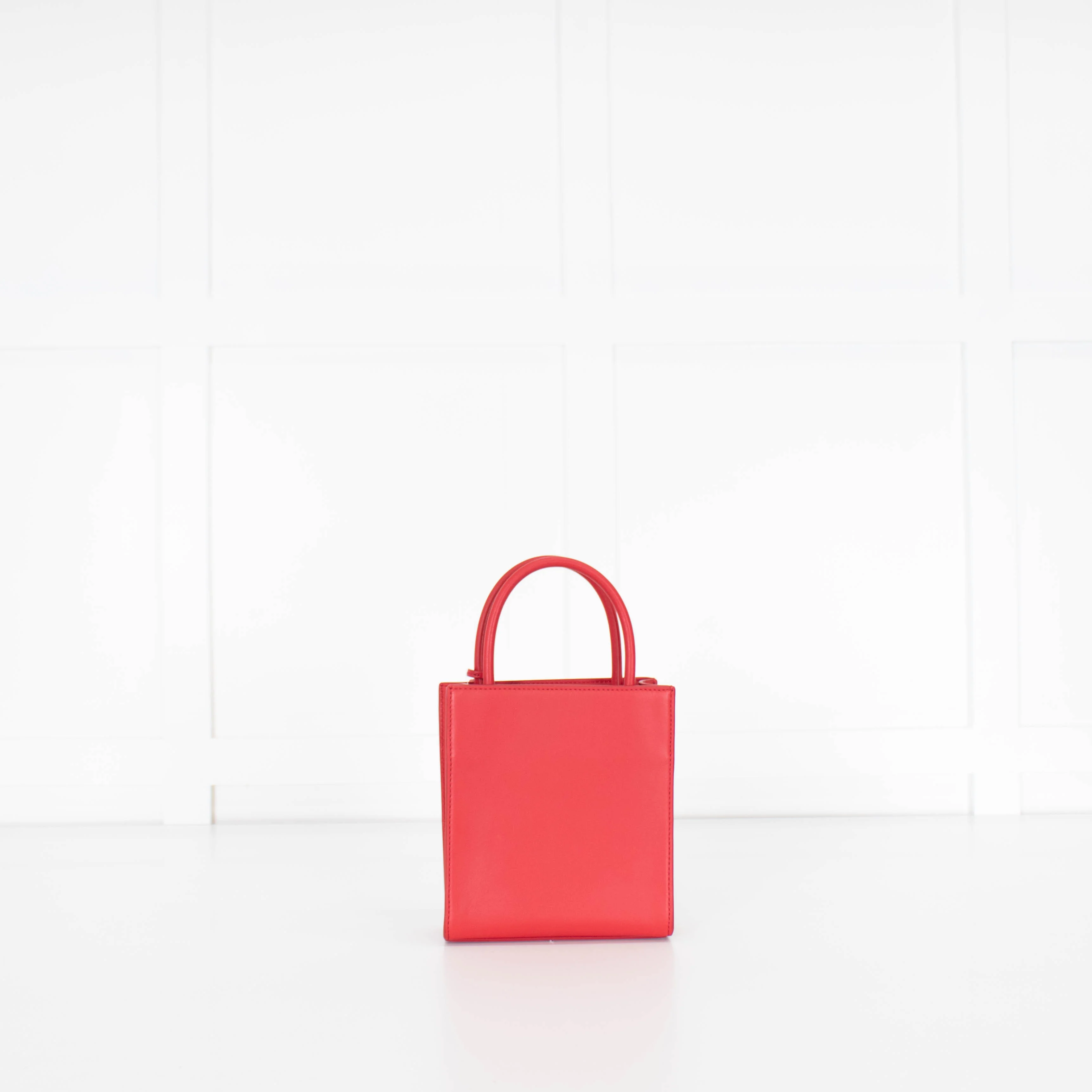 Veronica Beard Red Long Handle Small Shopper - Image 5