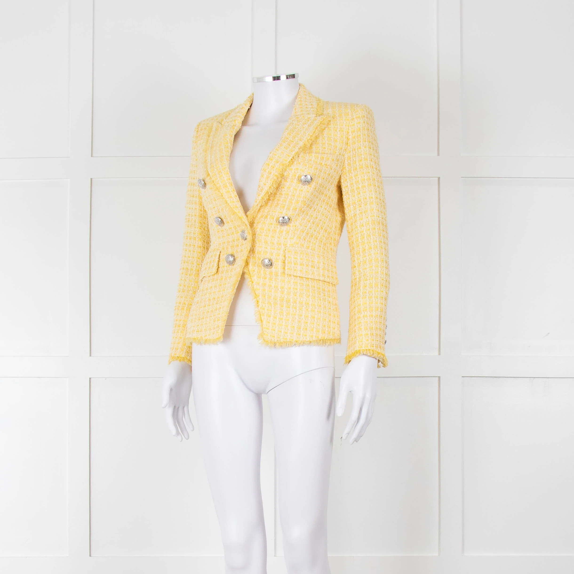Veronica Beard Yellow White Tweed Blazer Jacket - Image 8