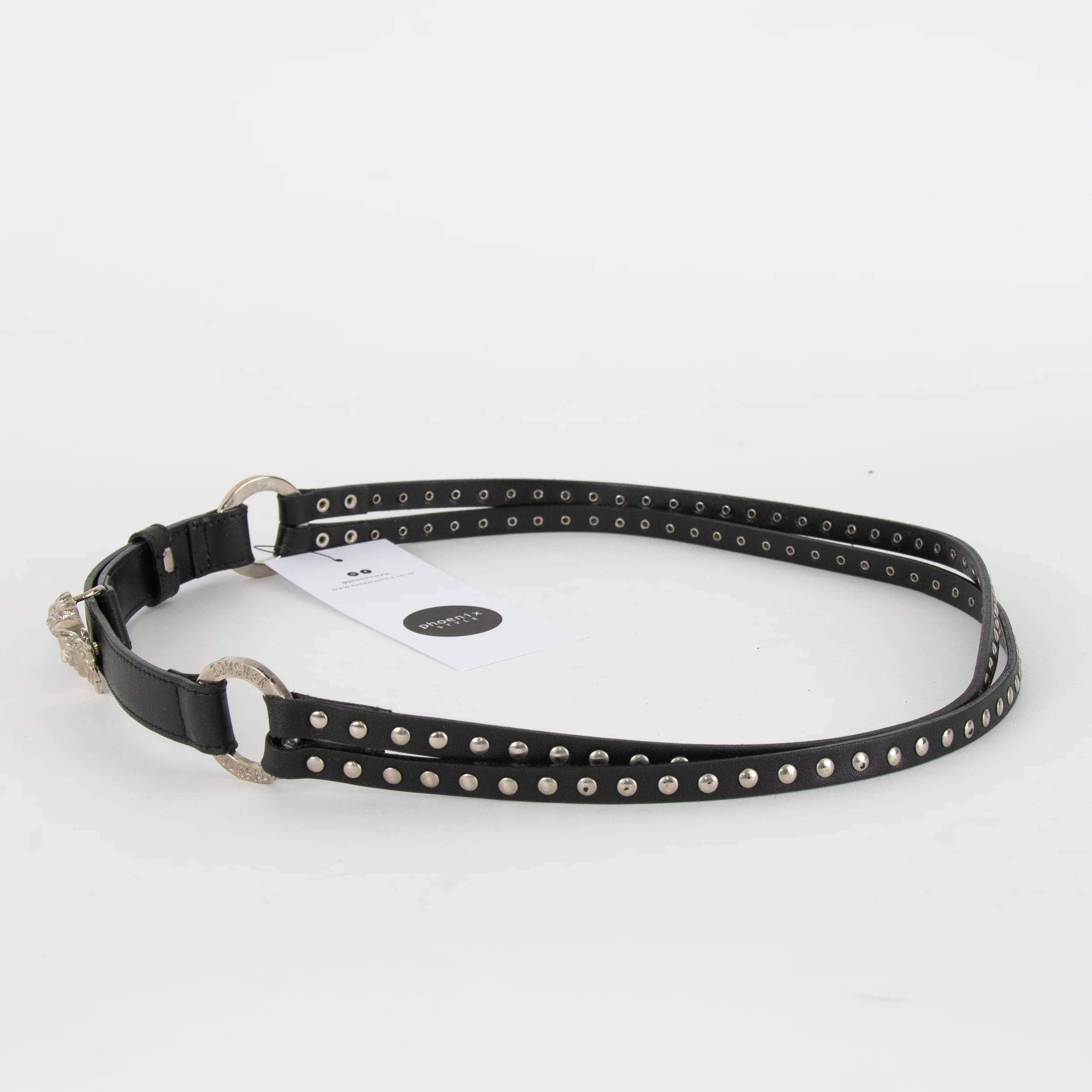 Versace Black And Silver Stud Belt - Image 5