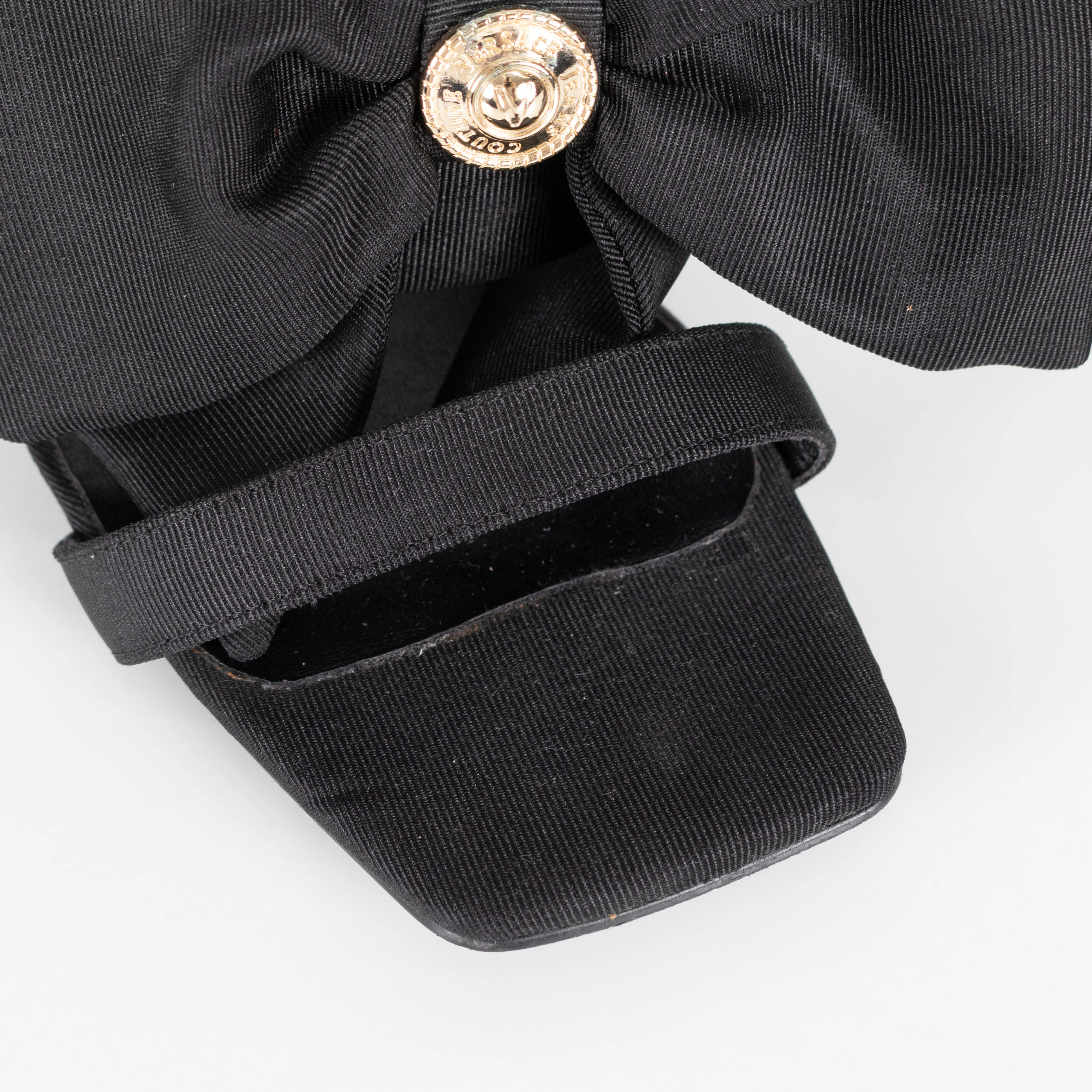 Versace Jeans Couture Black Emily Bow Healed Sandals - Image 13