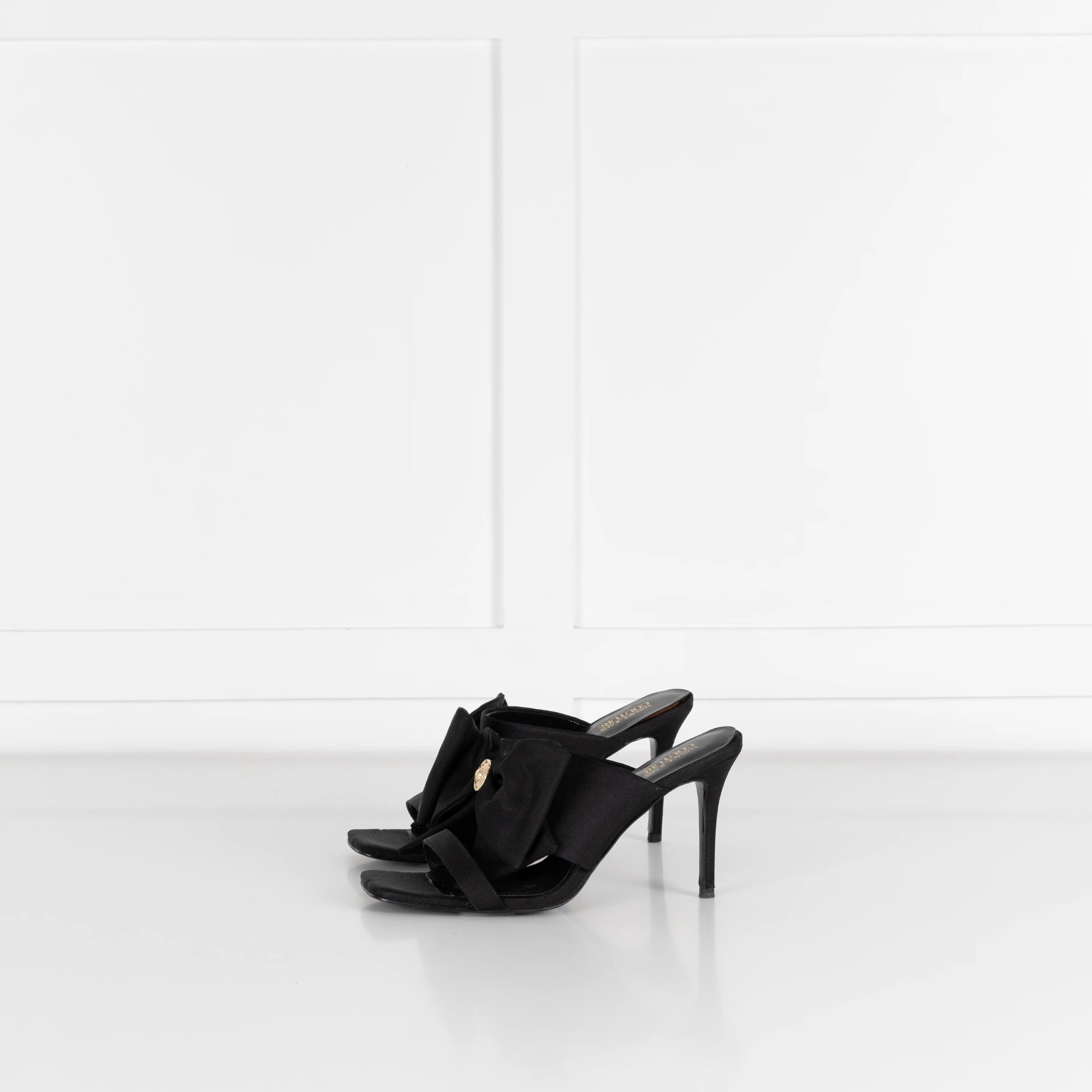 Versace Jeans Couture Black Emily Bow Healed Sandals - Image 3