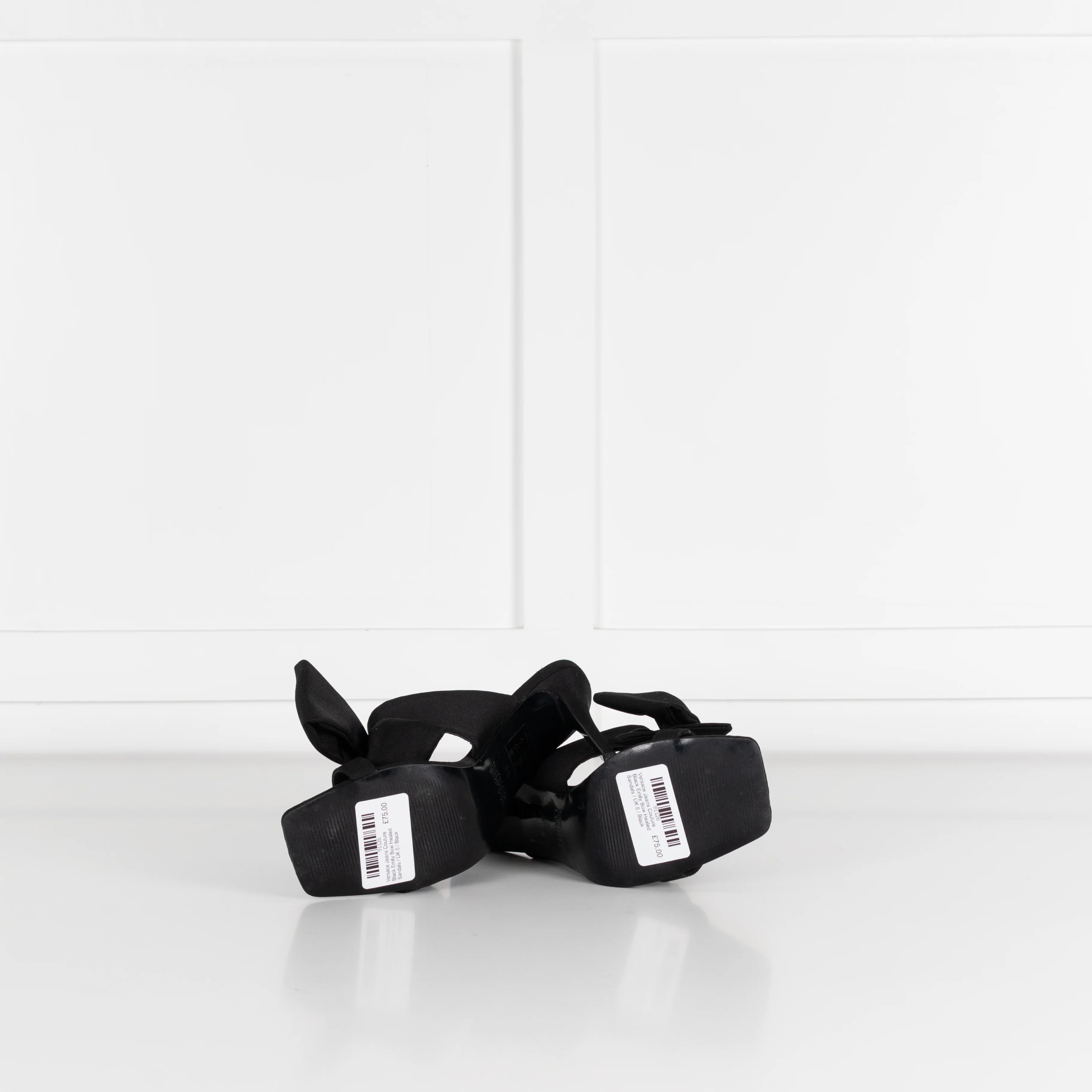 Versace Jeans Couture Black Emily Bow Healed Sandals - Image 7