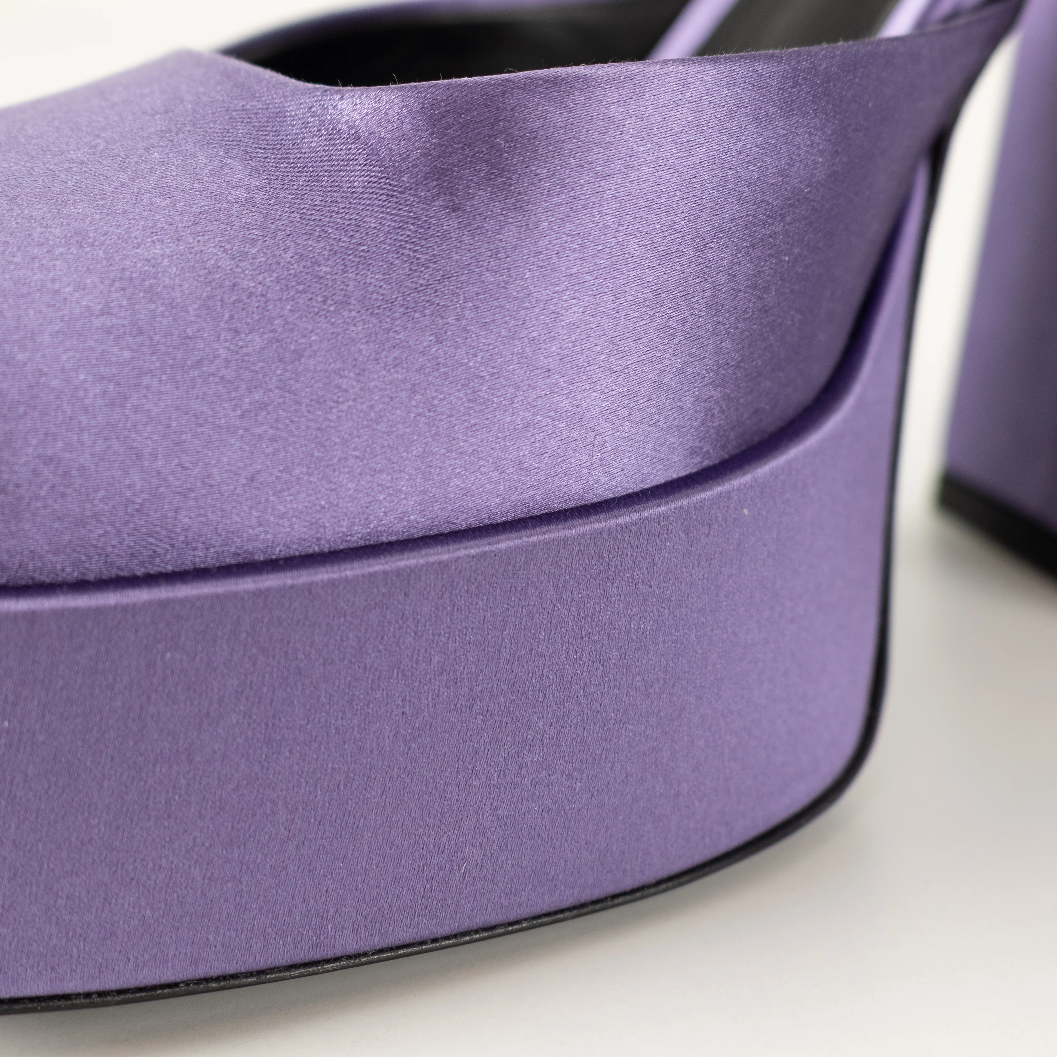 Versace Medusa Aevitas Purple Satin Platform Pumps With Diamente Ankle Strap - Image 14