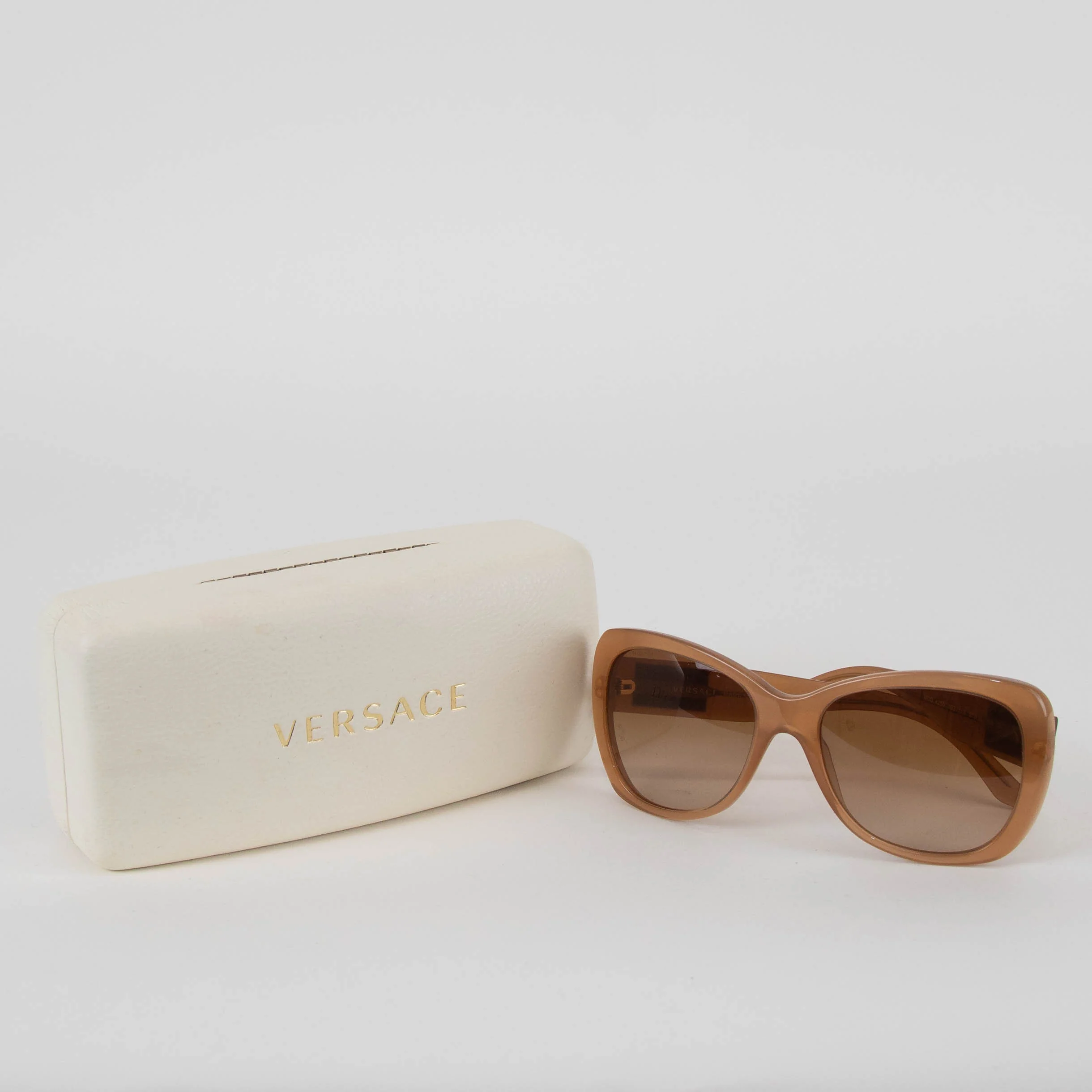 Versace Pale Brown Acetate Sunglasses - Image 2