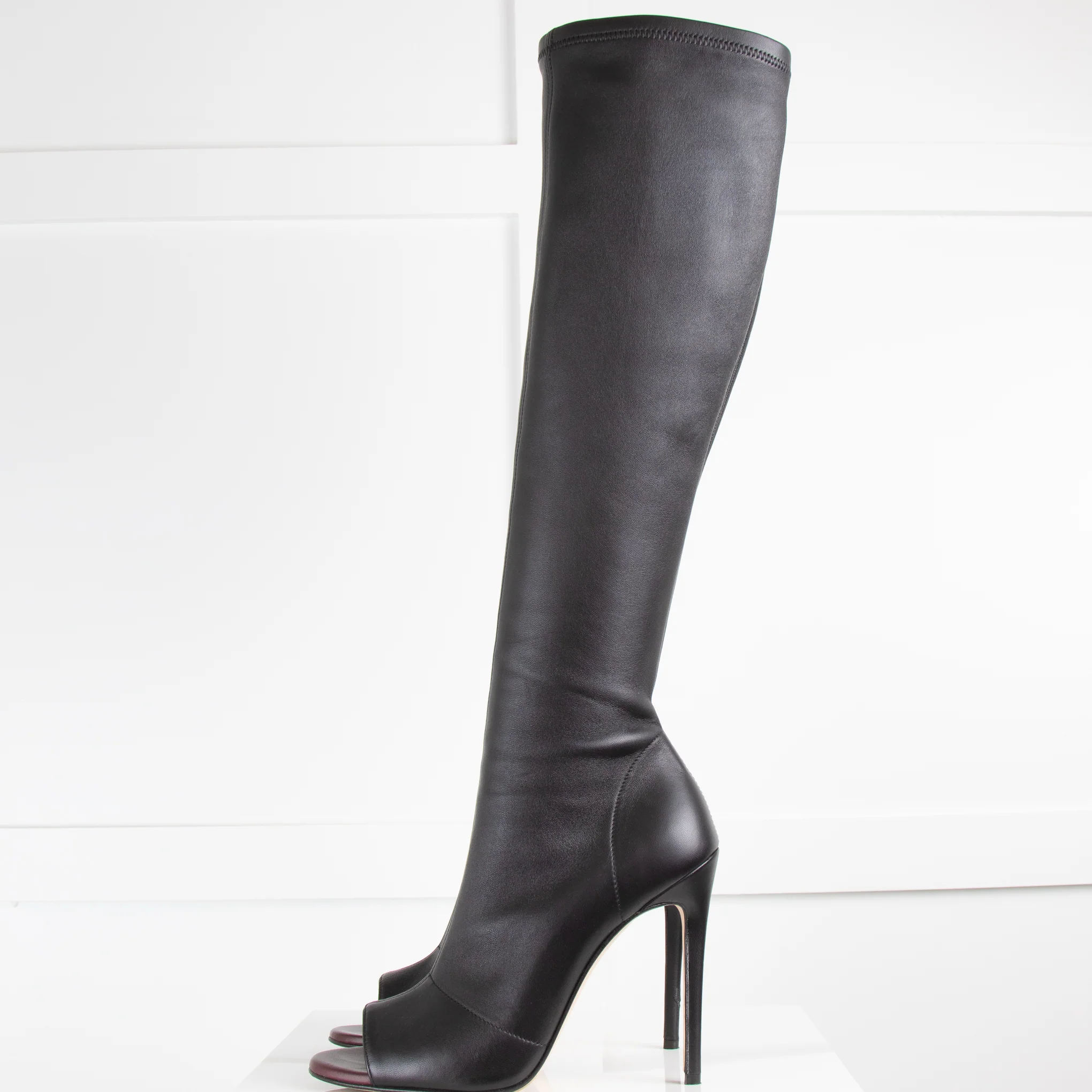 Victoria Beckham Black Leather Opaz Knee Boot - Image 3