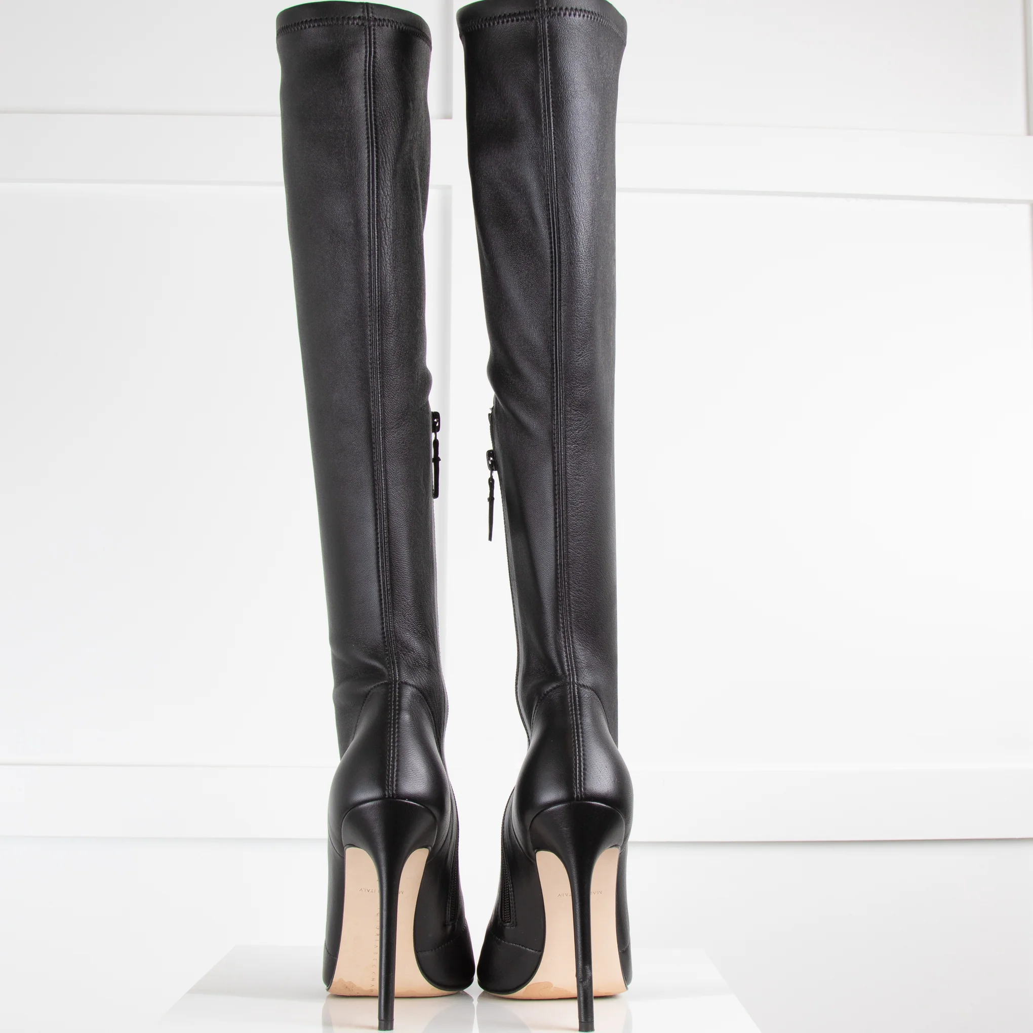 Victoria Beckham Black Leather Opaz Knee Boot - Image 4