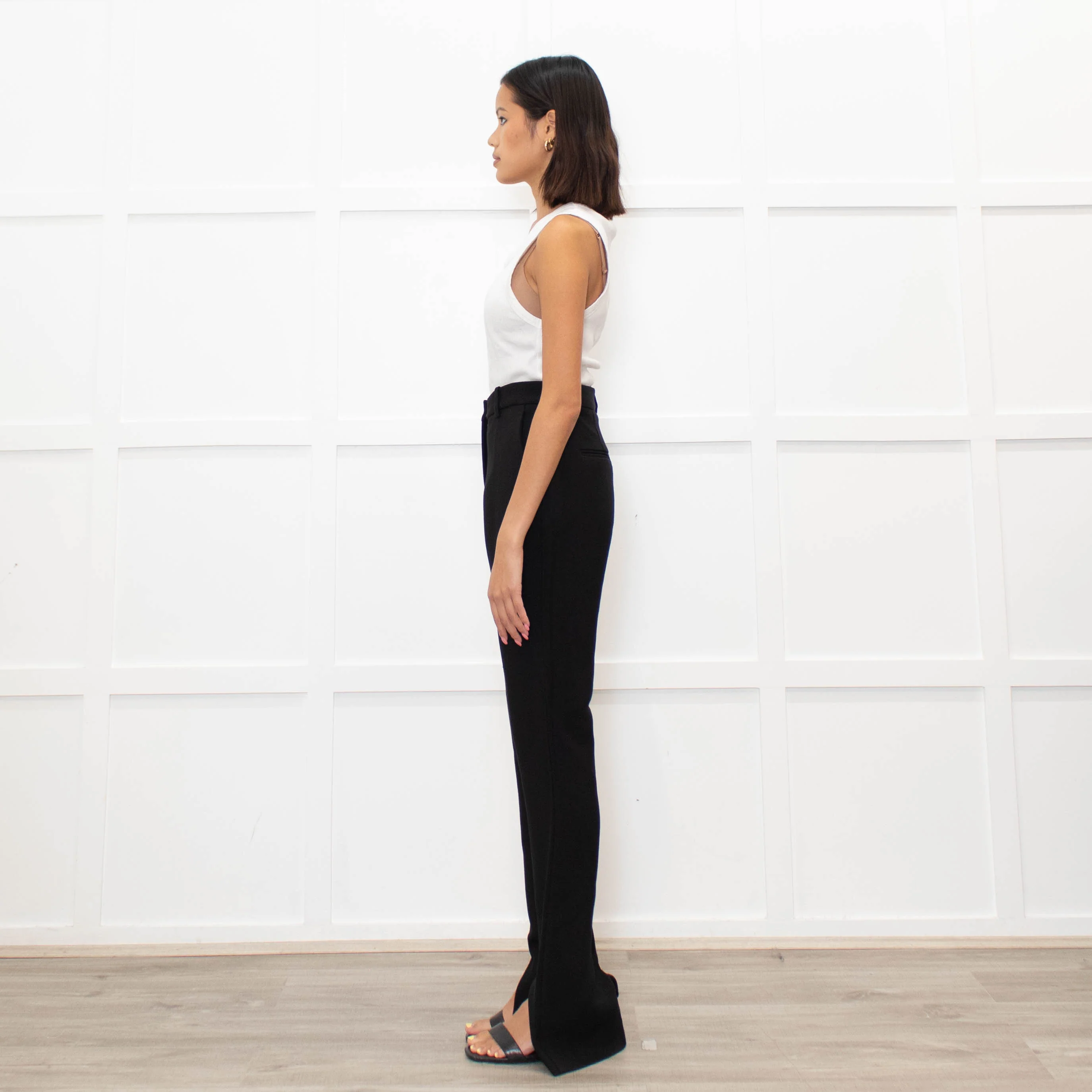 Victoria Beckham Black Slit Detail Trousers - Image 6