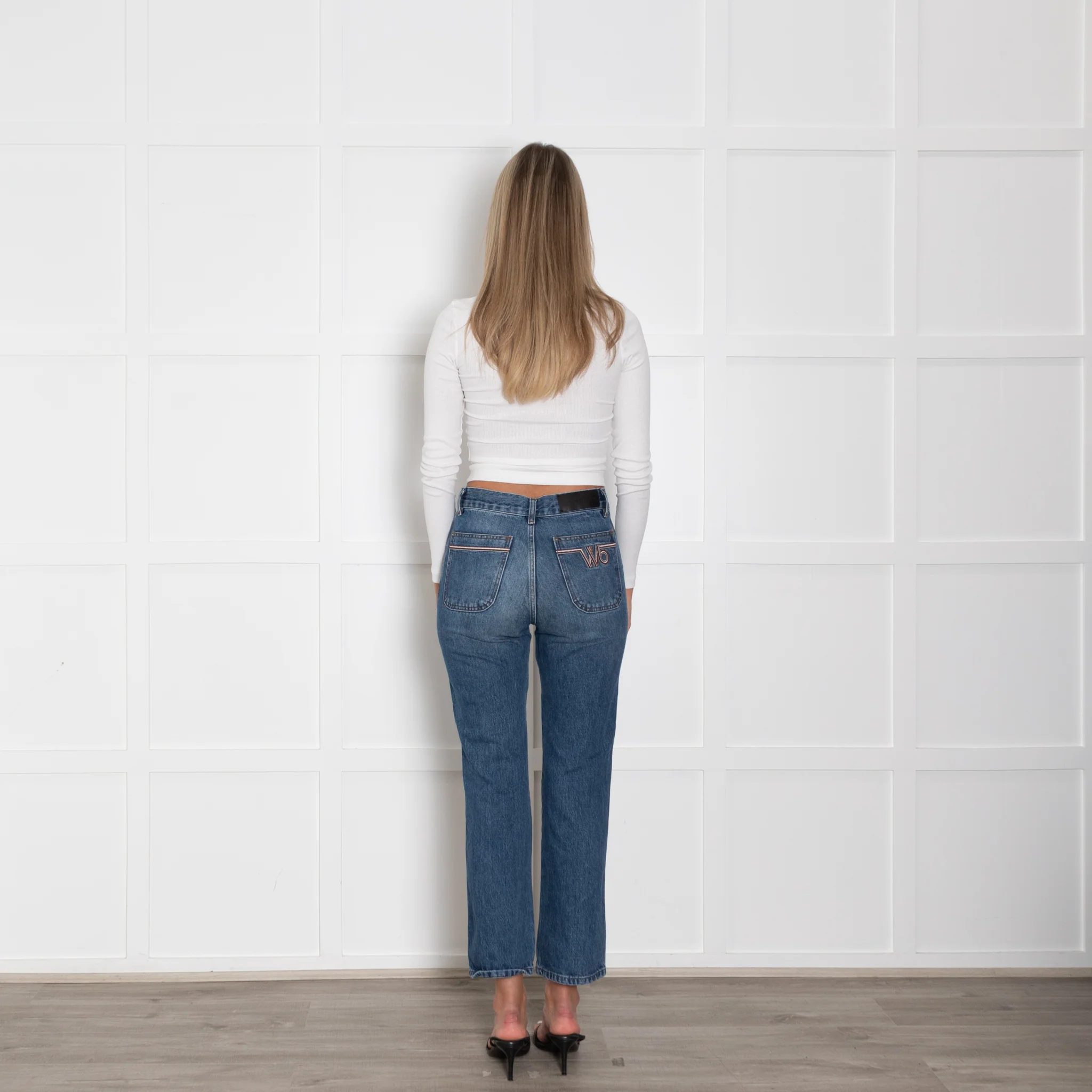 Victoria Beckham Dark Wash Straight Leg Jeans - Image 5