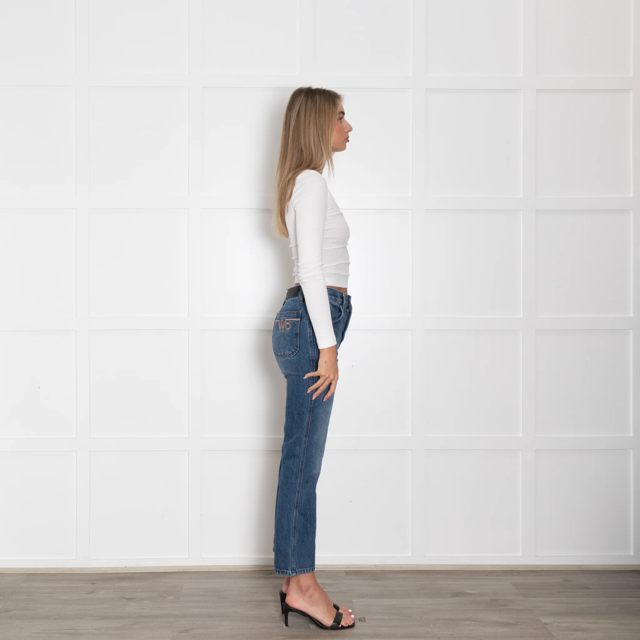 Victoria Beckham Dark Wash Straight Leg Jeans - Image 6