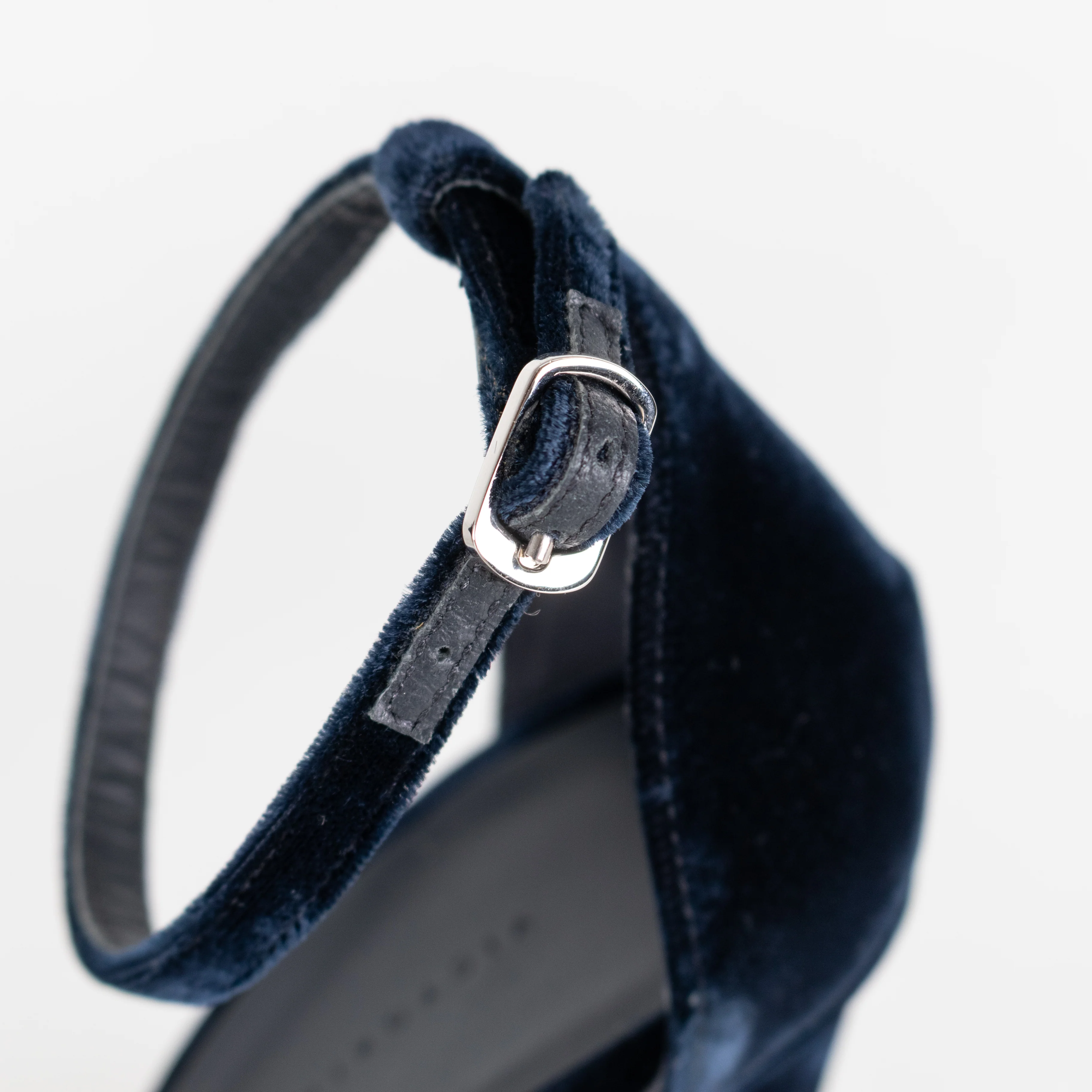 Victoria Beckham Navy Velvet Heeled Sandals - Image 11