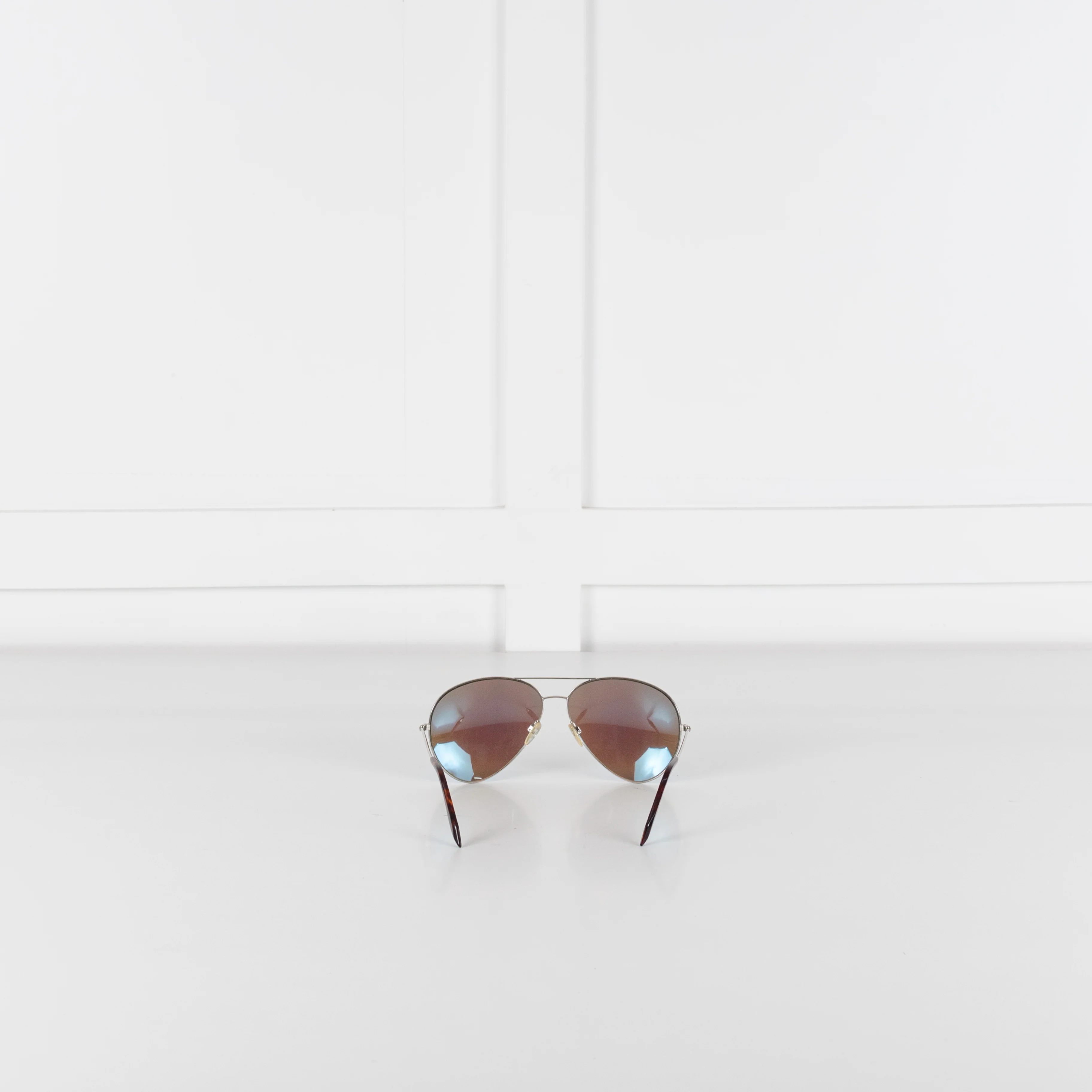 Victoria Beckham Silver Frame & Blue Lens Aviator Sunglasses - Image 5